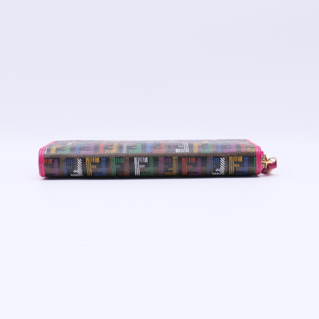 Zucca Spalmati FF Multicolor Zip Around Wallet Multicolor Fuchsia W21514