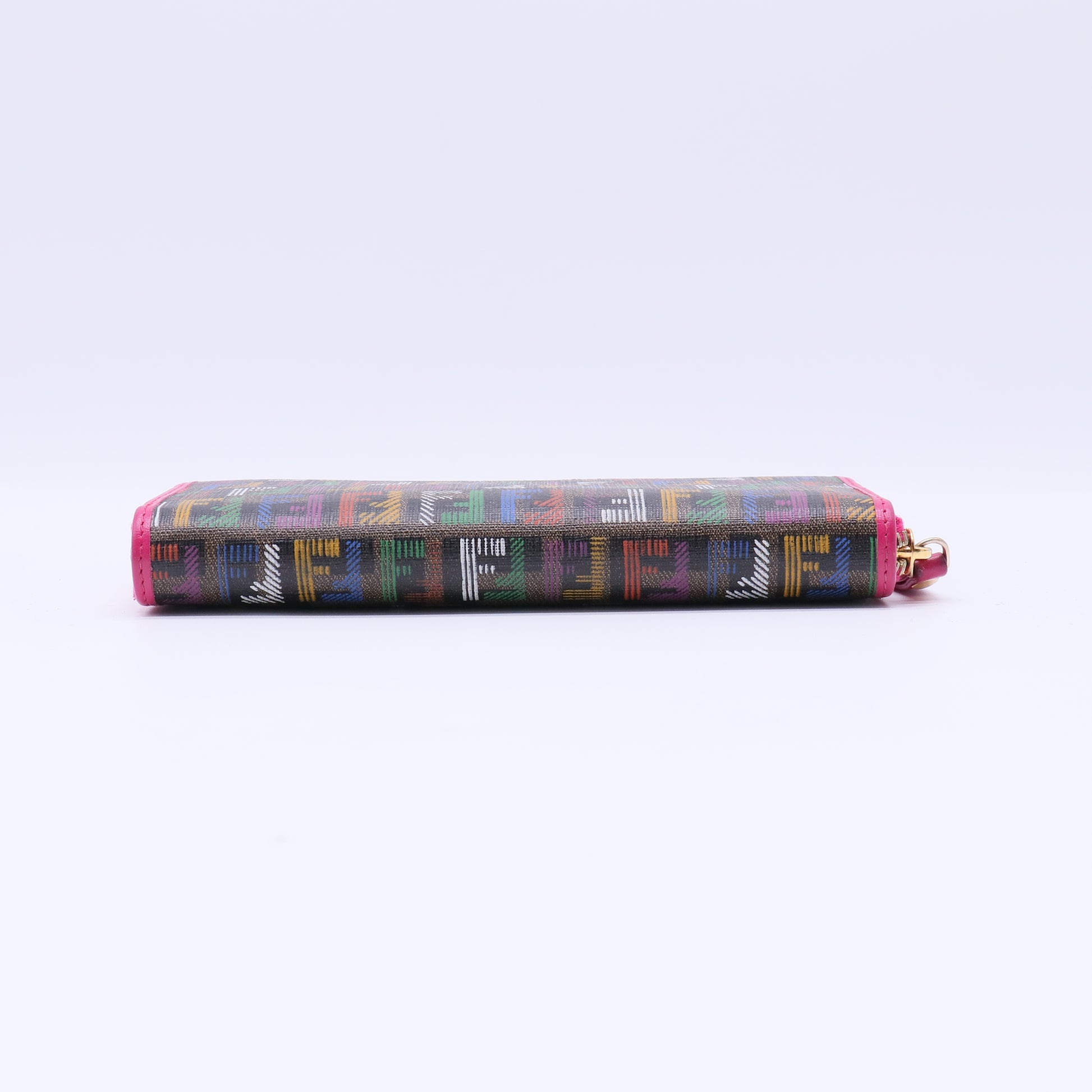 Zucca Spalmati FF Multicolor Zip Around Wallet Multicolor Fuchsia W21514