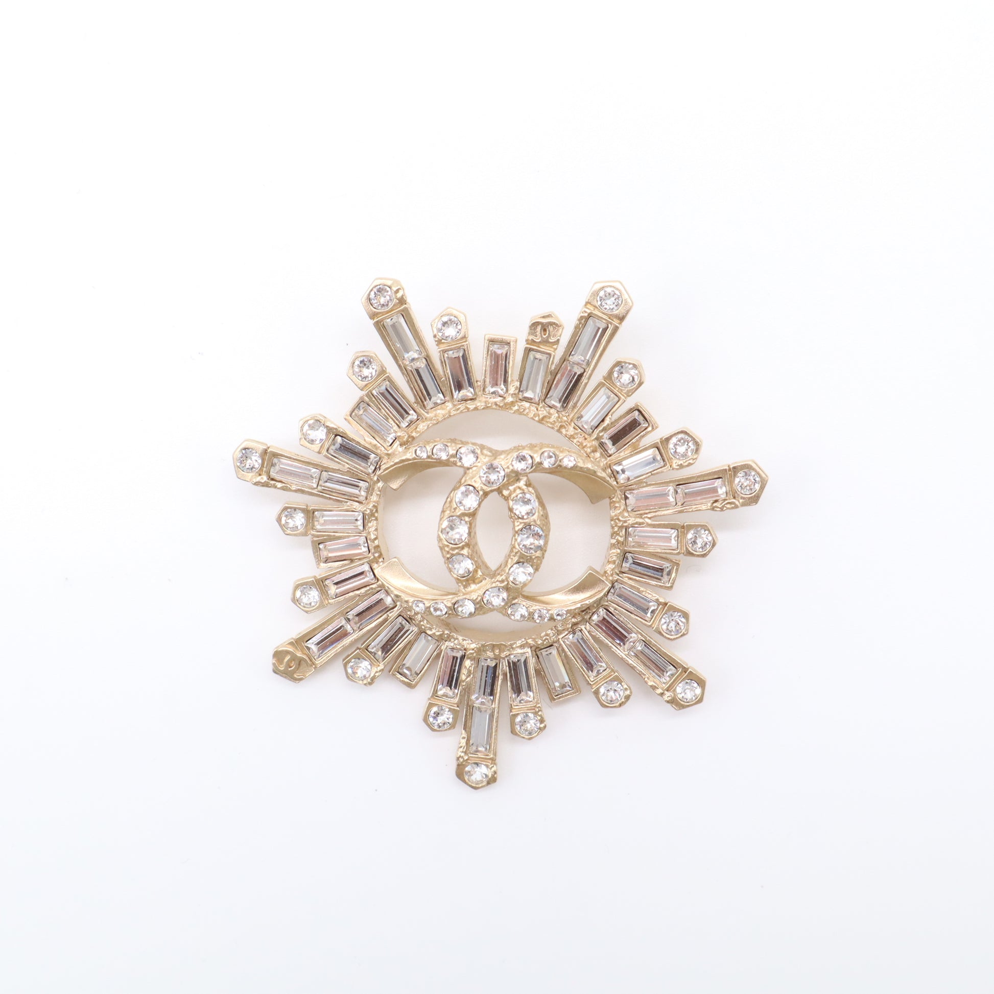 Chanel Crystal Baguette CC Starburst Brooch W21528