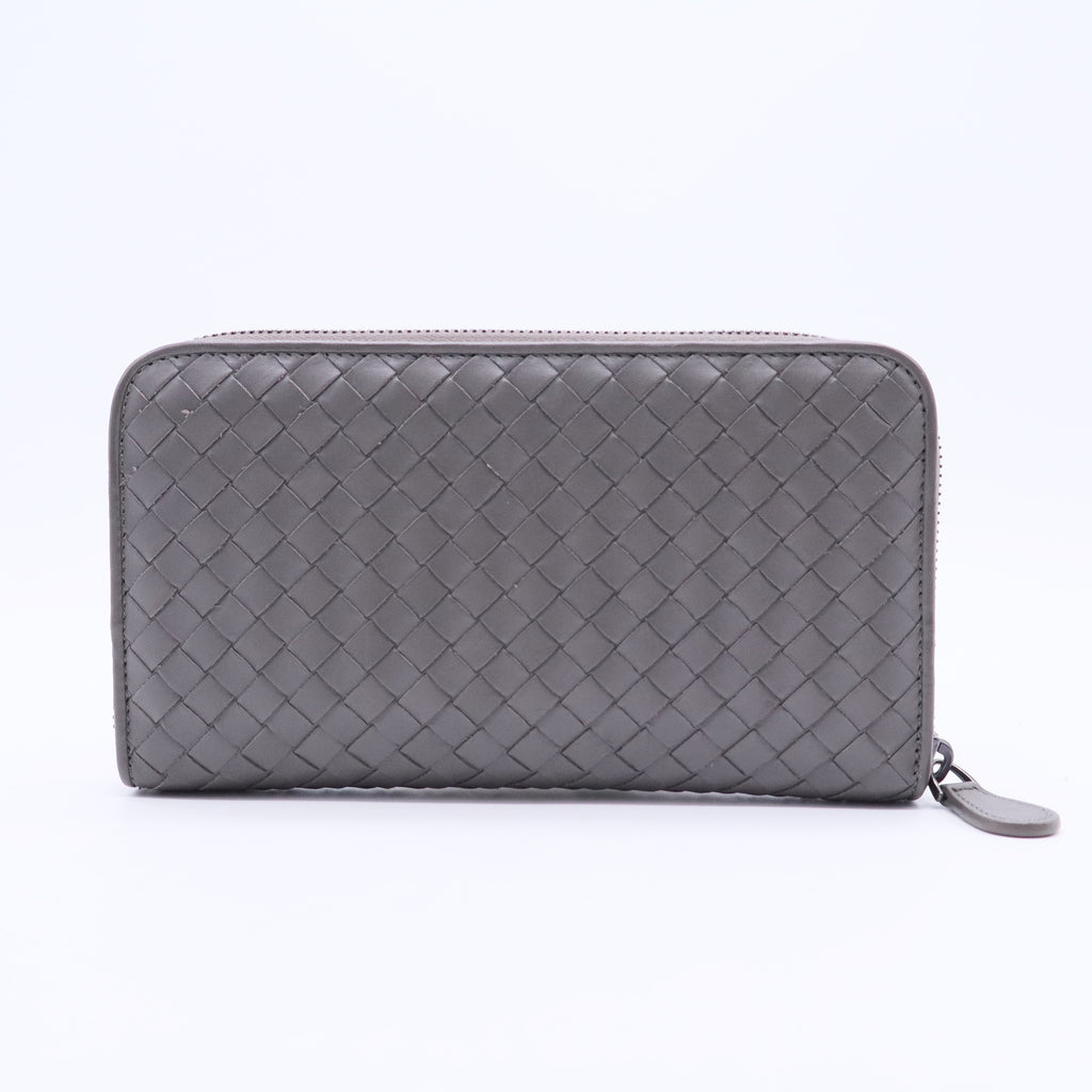 Grey Leather Long Wallet W20388