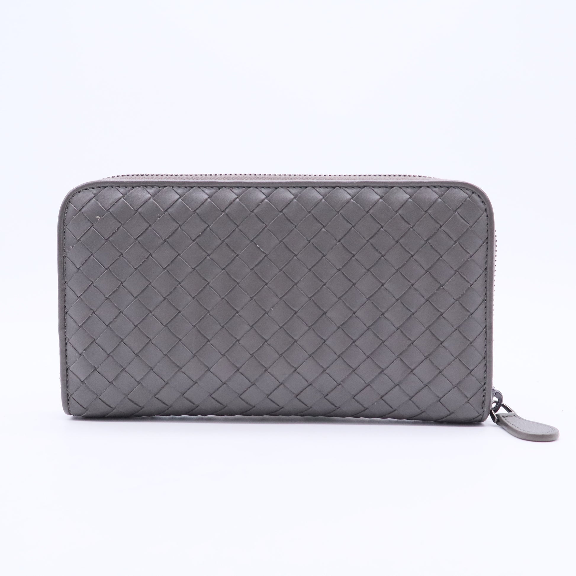 Grey Leather Long Wallet W20388