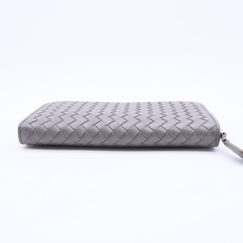 Grey Leather Long Wallet W20388