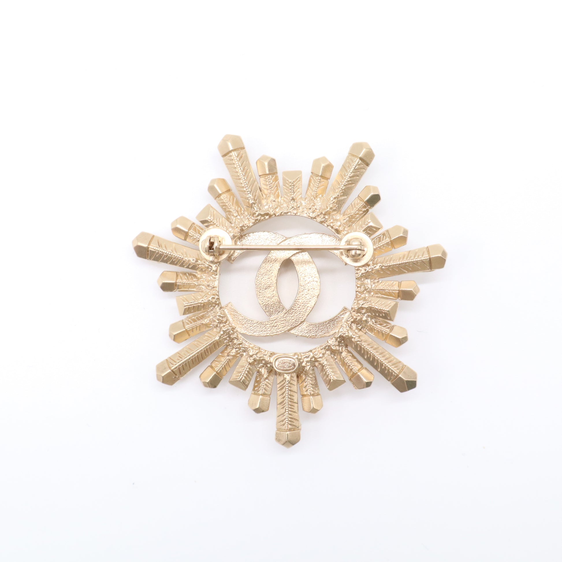 Chanel Crystal Baguette CC Starburst Brooch W21528