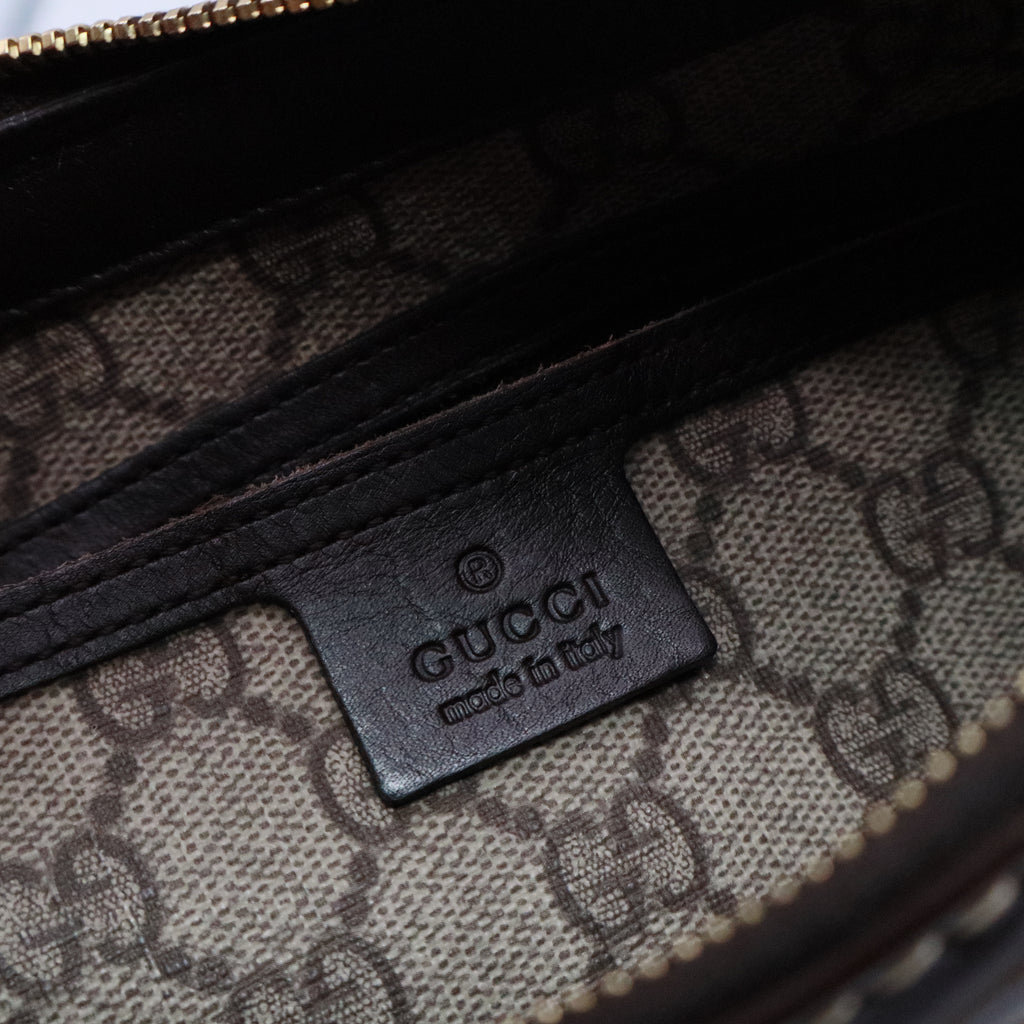 Ophidia small shoulder bag in beige and brown