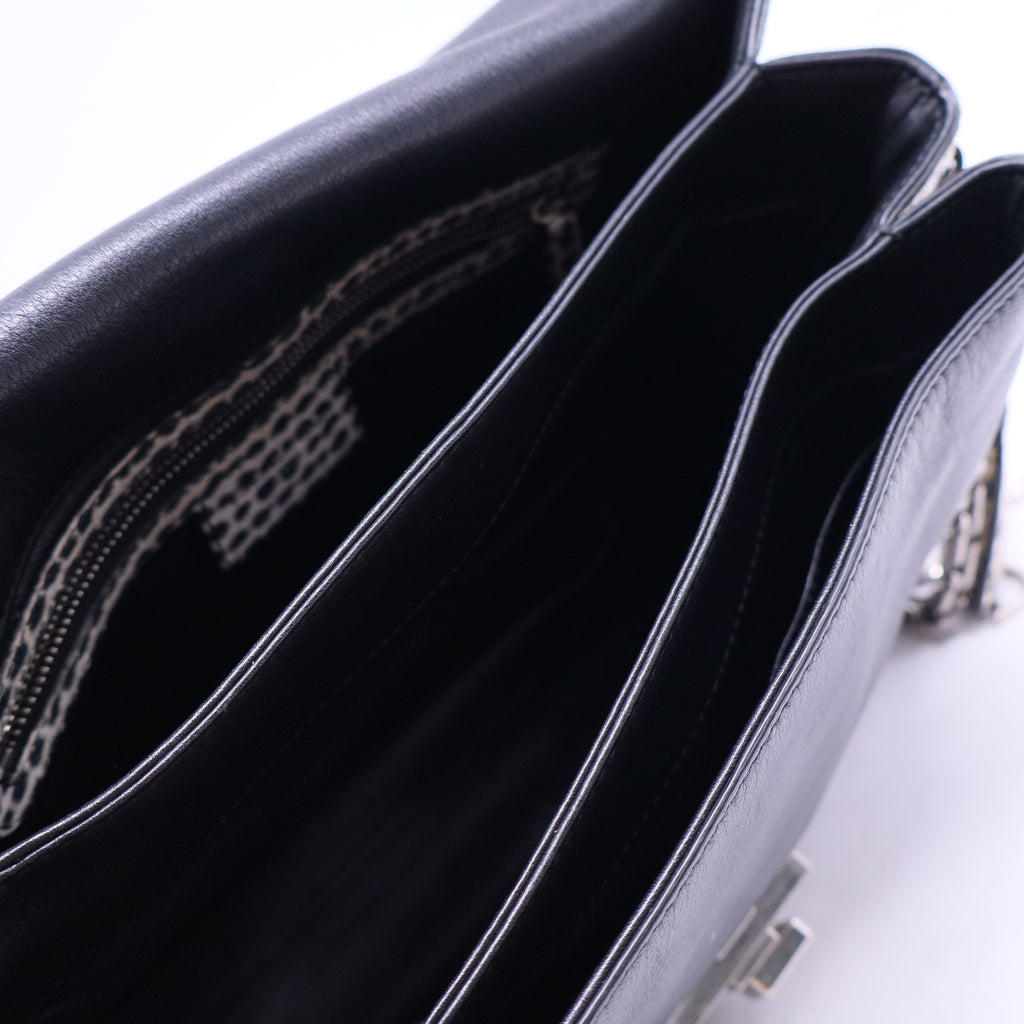 Diorling Shoulder Bag Leather with Python Large Twins B20257