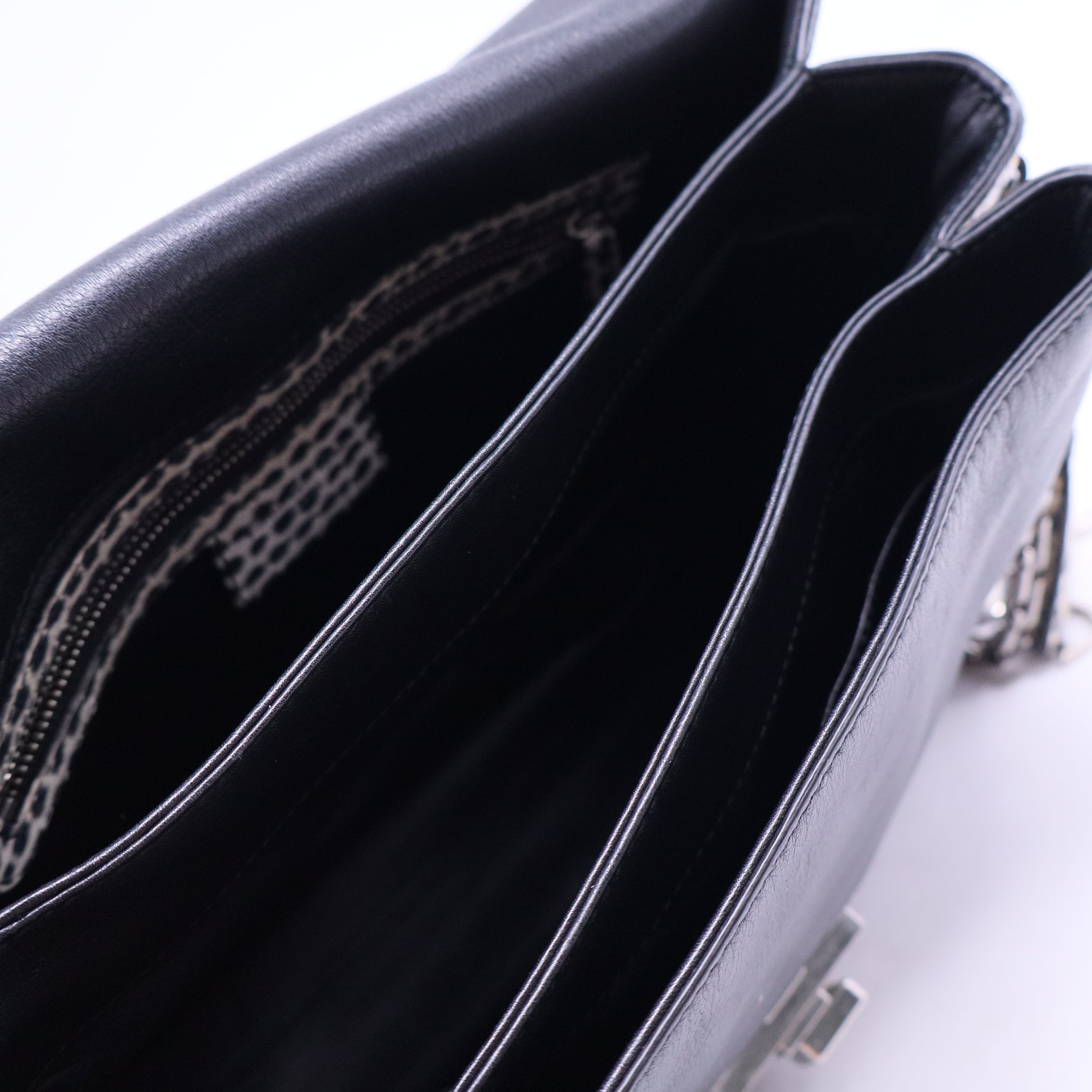 Diorling Shoulder Bag Leather with Python Large Twins B20257