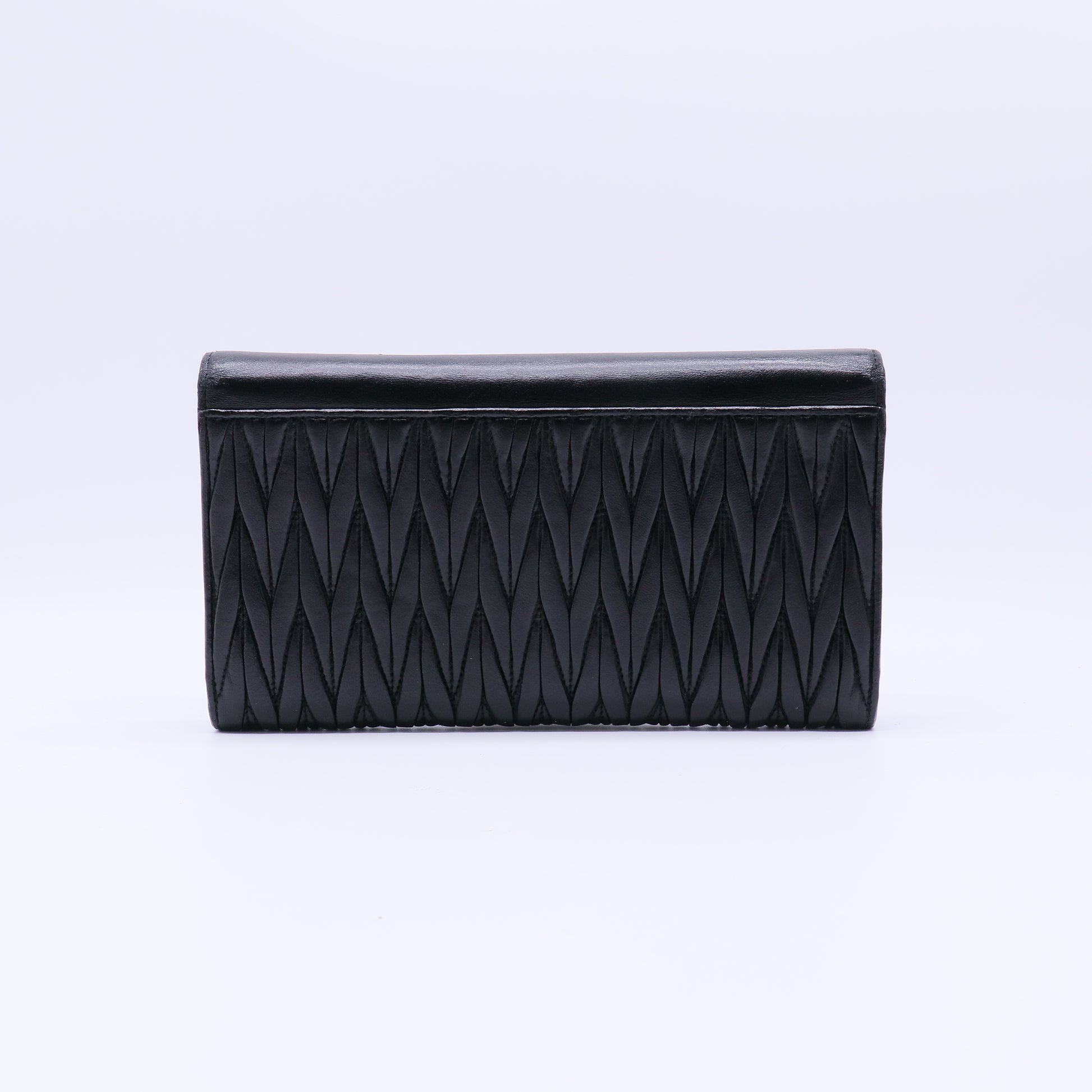 Miu Miu Matelasse Leather Flap Long Wallet W21633