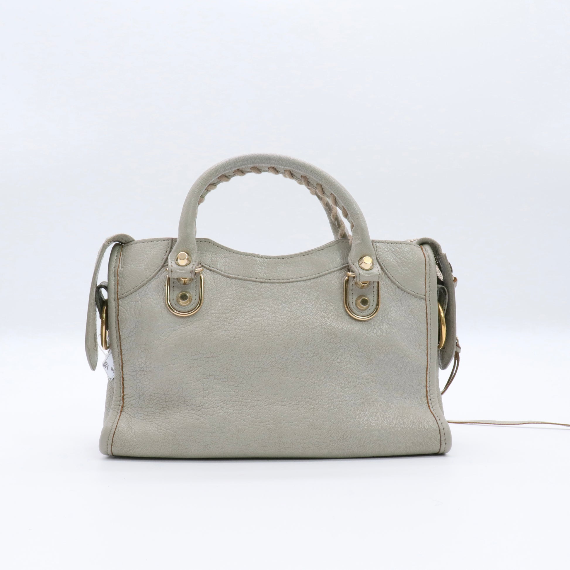 Chevre Gold Metallic Edge Hardware Mini City Gris Clair Gris Perle Twins