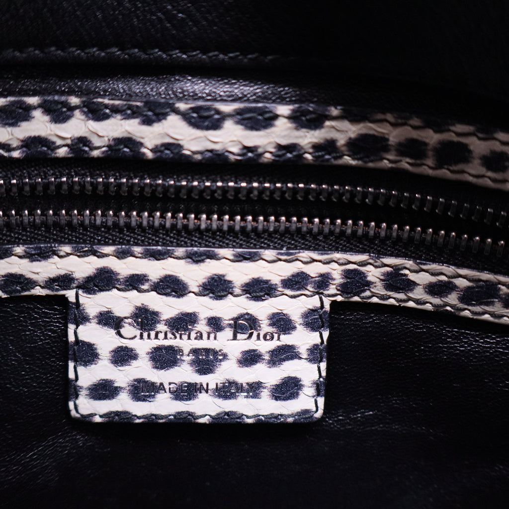 Diorling Shoulder Bag Leather with Python Large Twins B20257