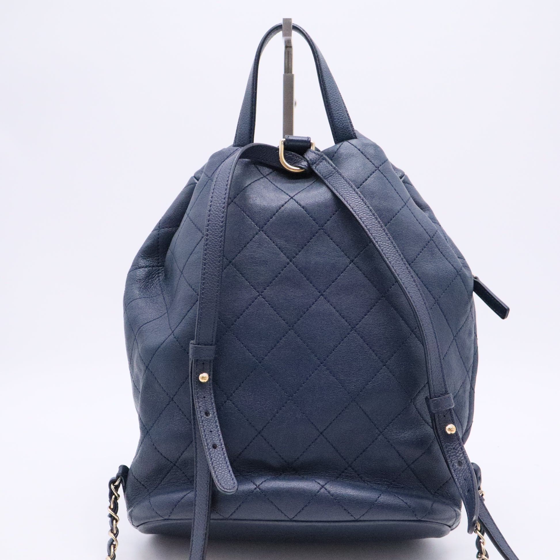 Daily Round Backpack Quilted Calfskin with Caviar