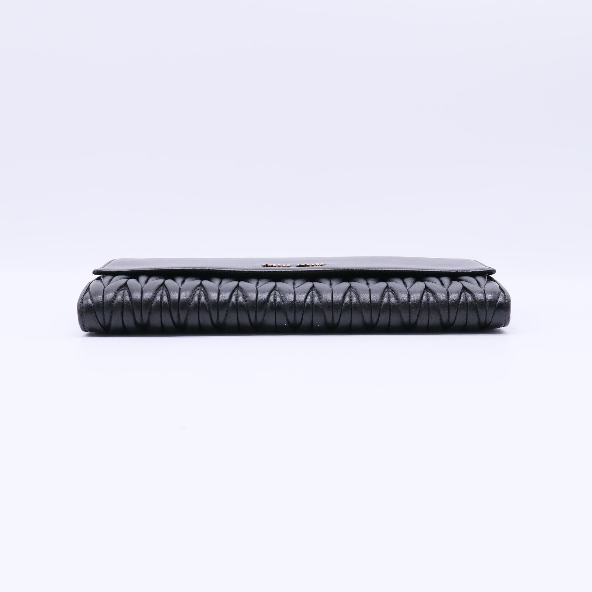 Miu Miu Matelasse Leather Flap Long Wallet W21633
