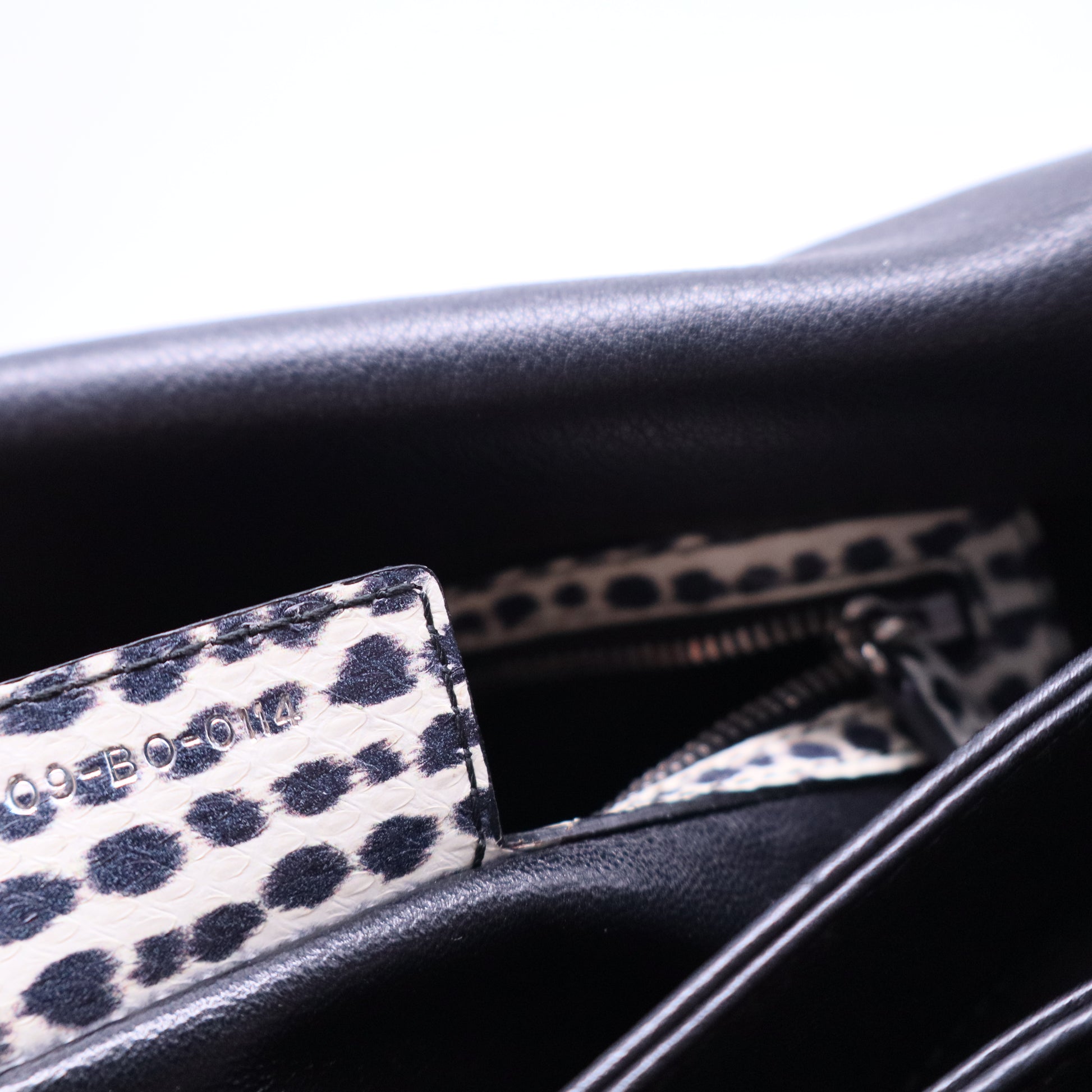 Diorling Shoulder Bag Leather with Python Large Twins B20257