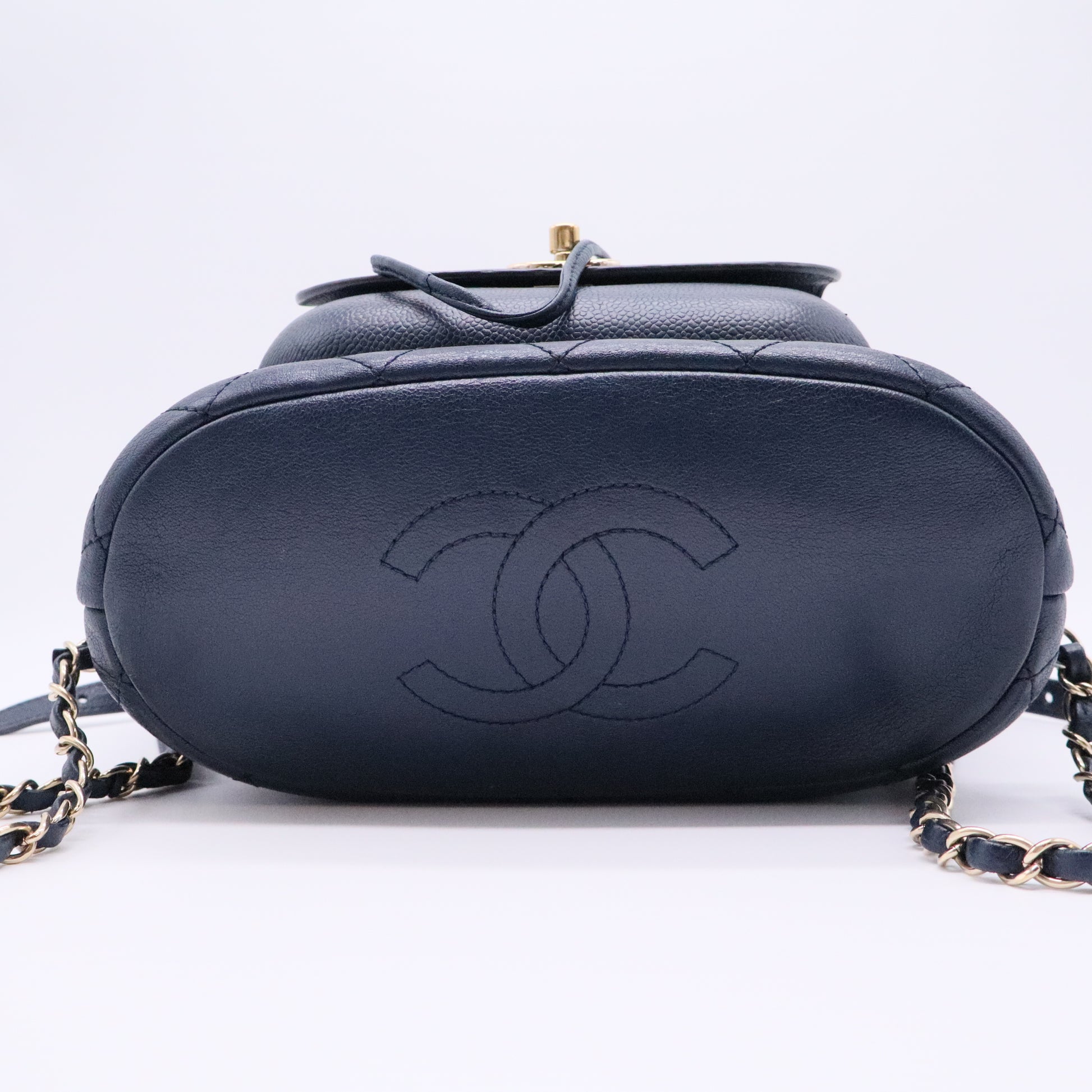 Daily Round Backpack Quilted Calfskin with Caviar