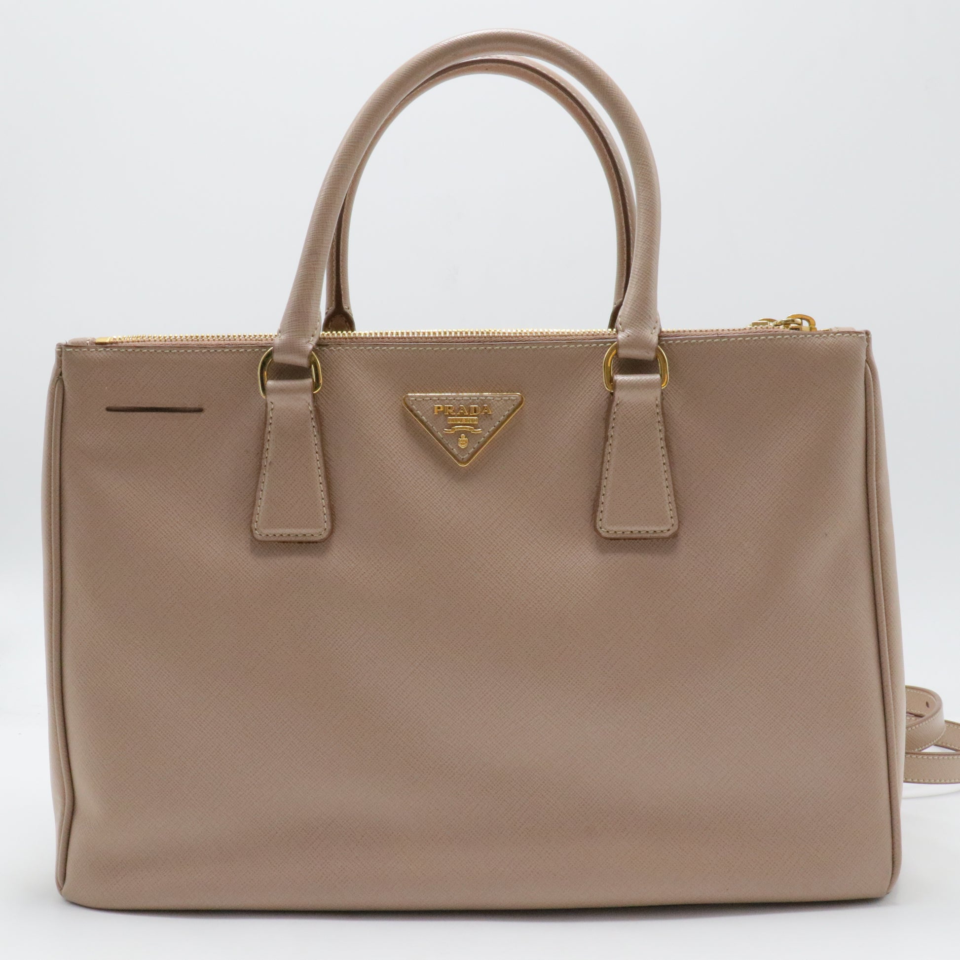 Double Zip Lux Tote Saffiano Leather Large