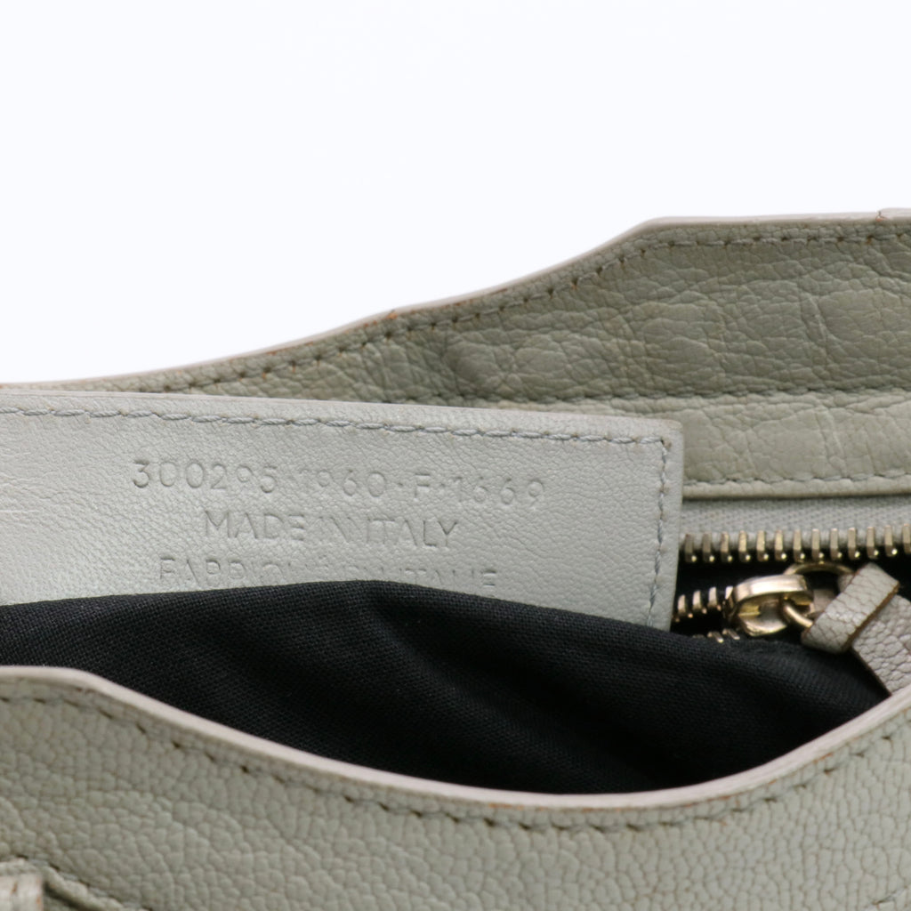 Chevre Gold Metallic Edge Hardware Mini City Gris Clair Gris Perle Twins