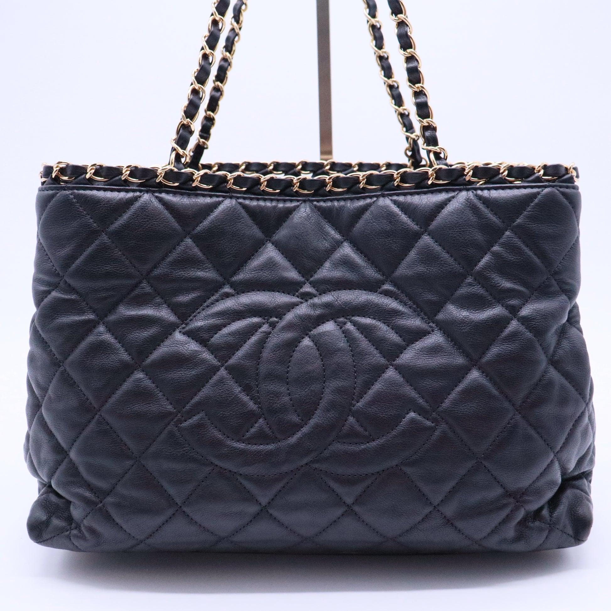 Calfskin Quilted Small Chain Me Tote twins