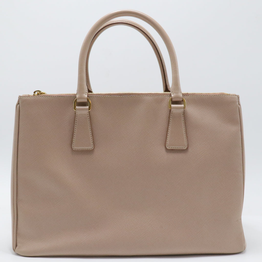 Double Zip Lux Tote Saffiano Leather Large