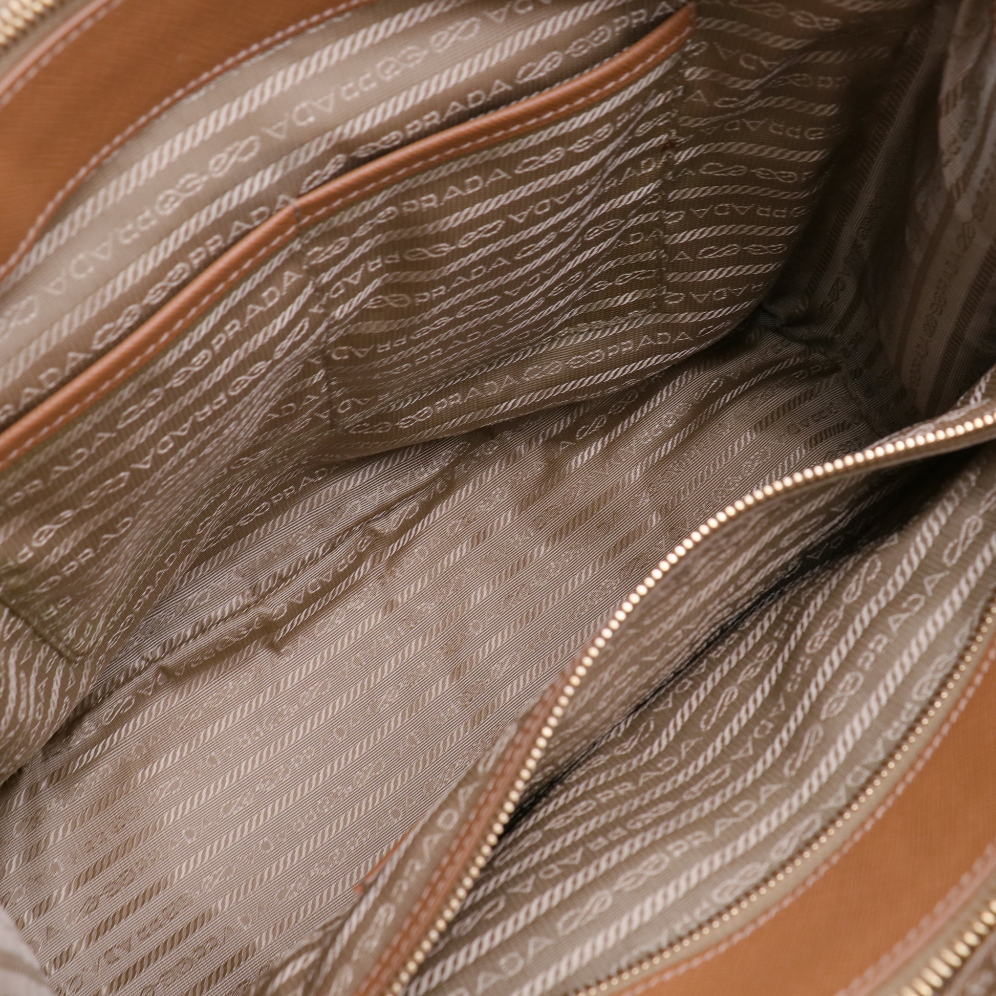 Saffiano Lux Large Double Zip Tote Caramel twins