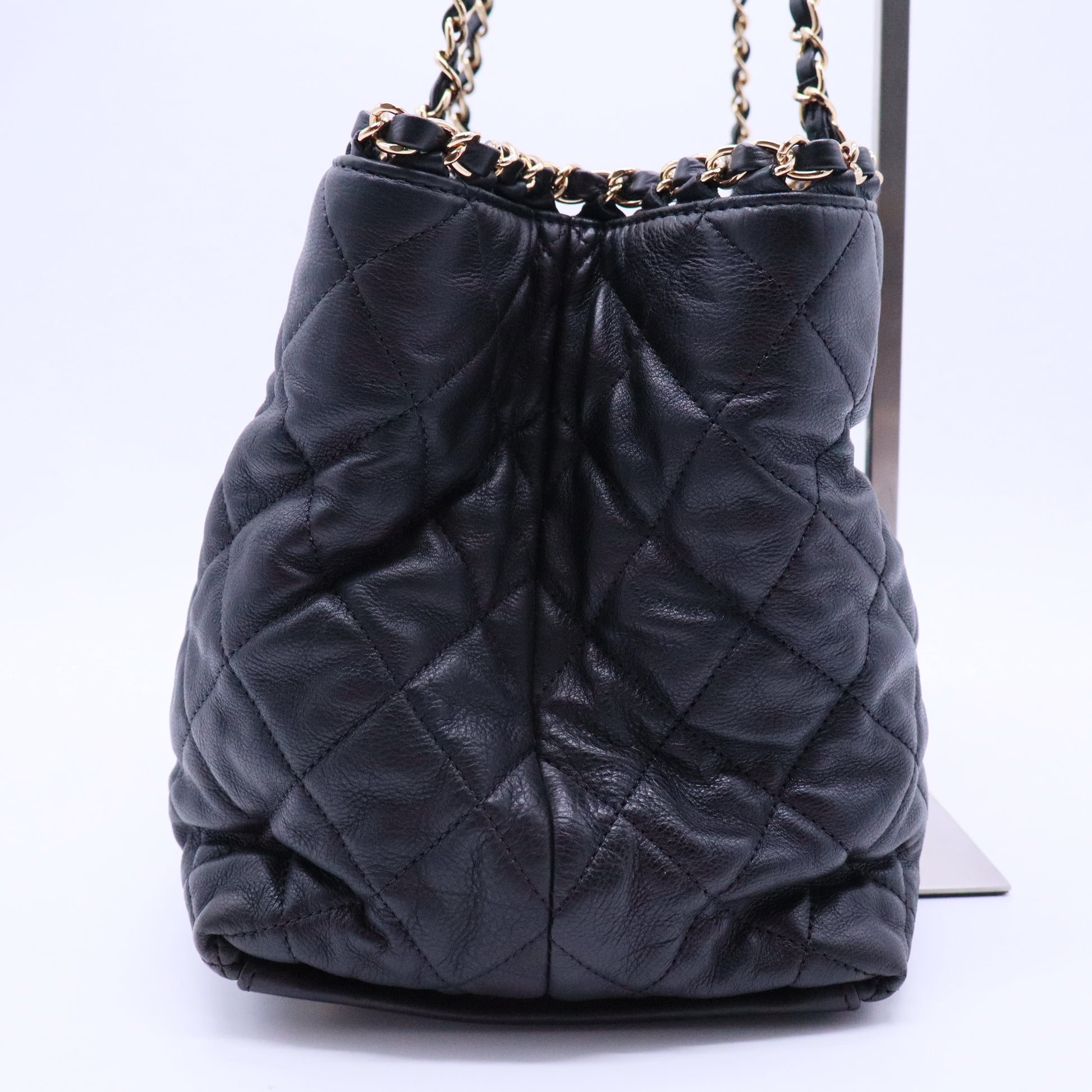Calfskin Quilted Small Chain Me Tote twins