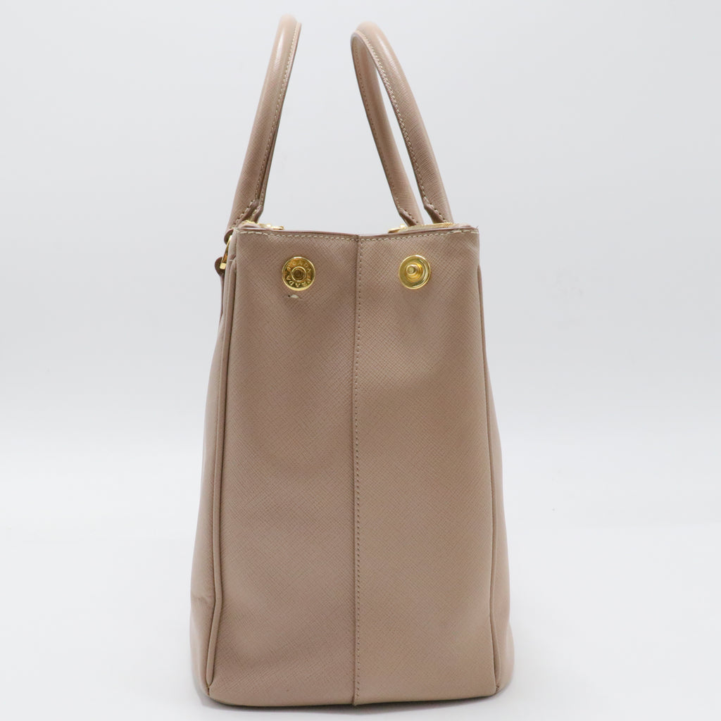 Double Zip Lux Tote Saffiano Leather Large