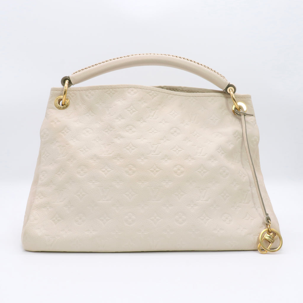 Artsy MM Handbag Monogram Leather Neige Women LV twins