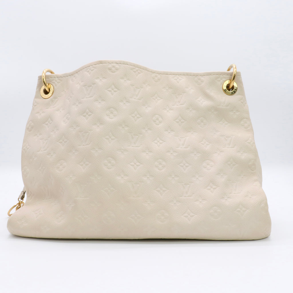 Artsy MM Handbag Monogram Leather Neige Women LV twins