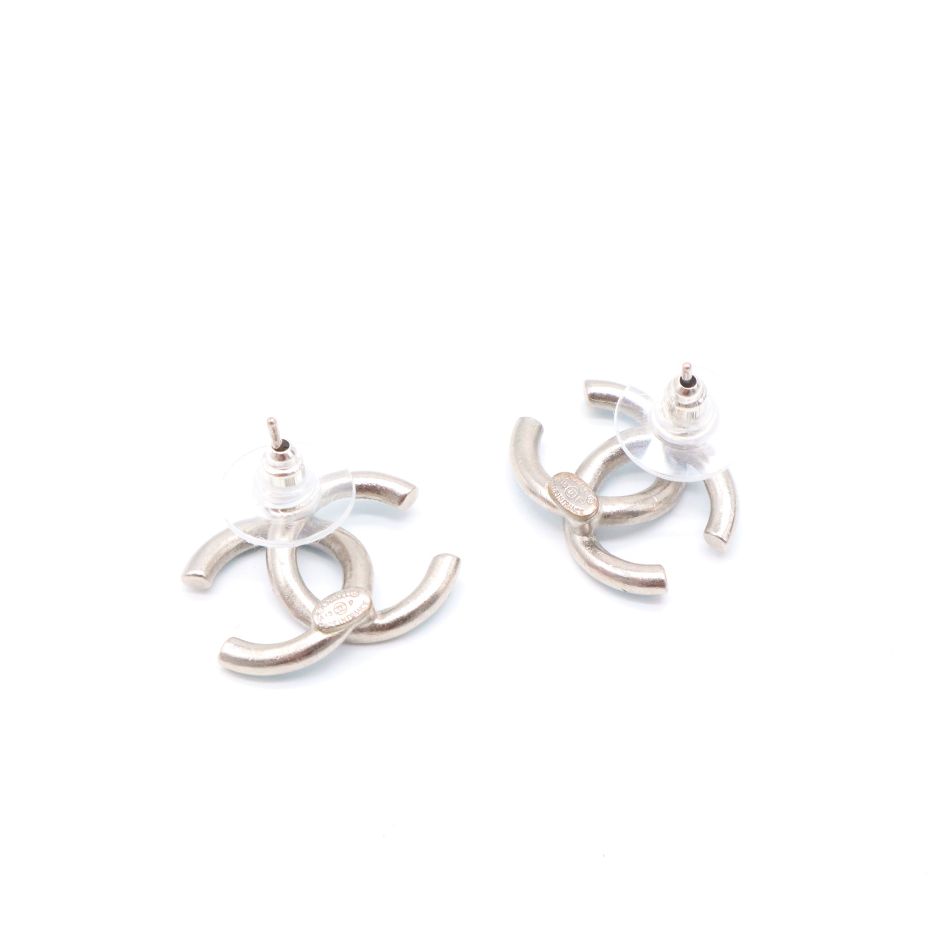 Chanel Interlocking CC Square Strass Stud Earrings W21522