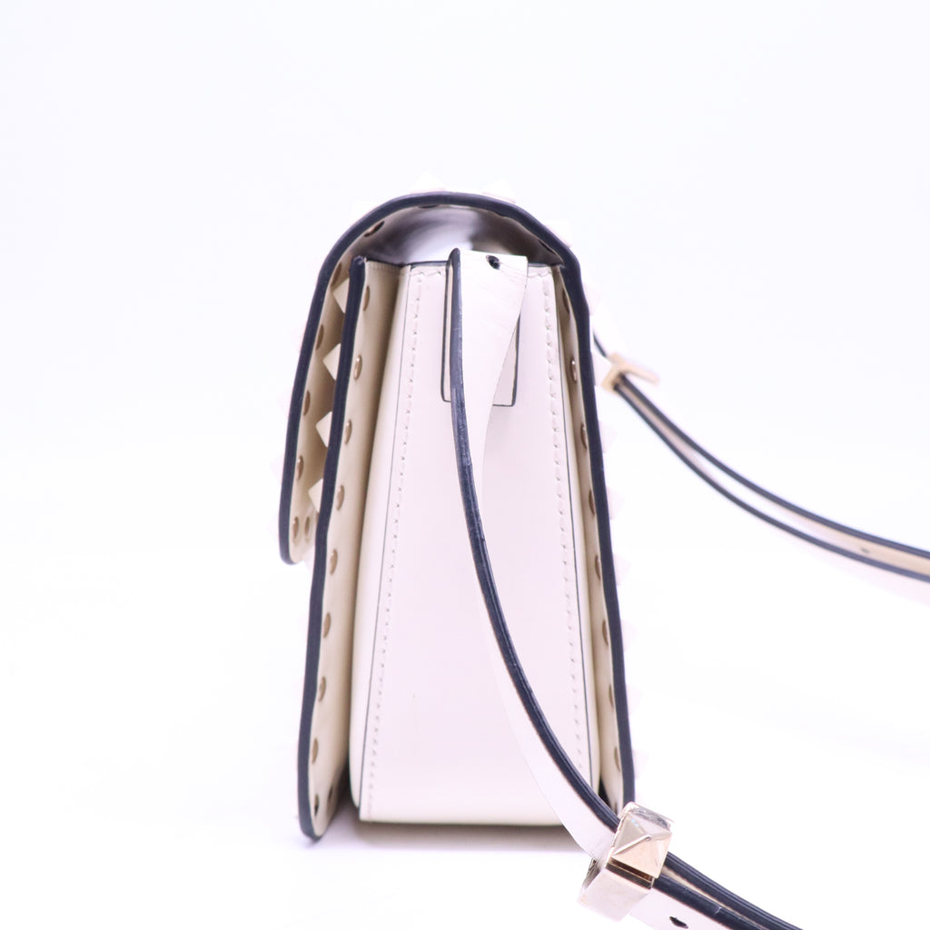 Valentino Rockstud White Leather Shoulder Bags B21198
