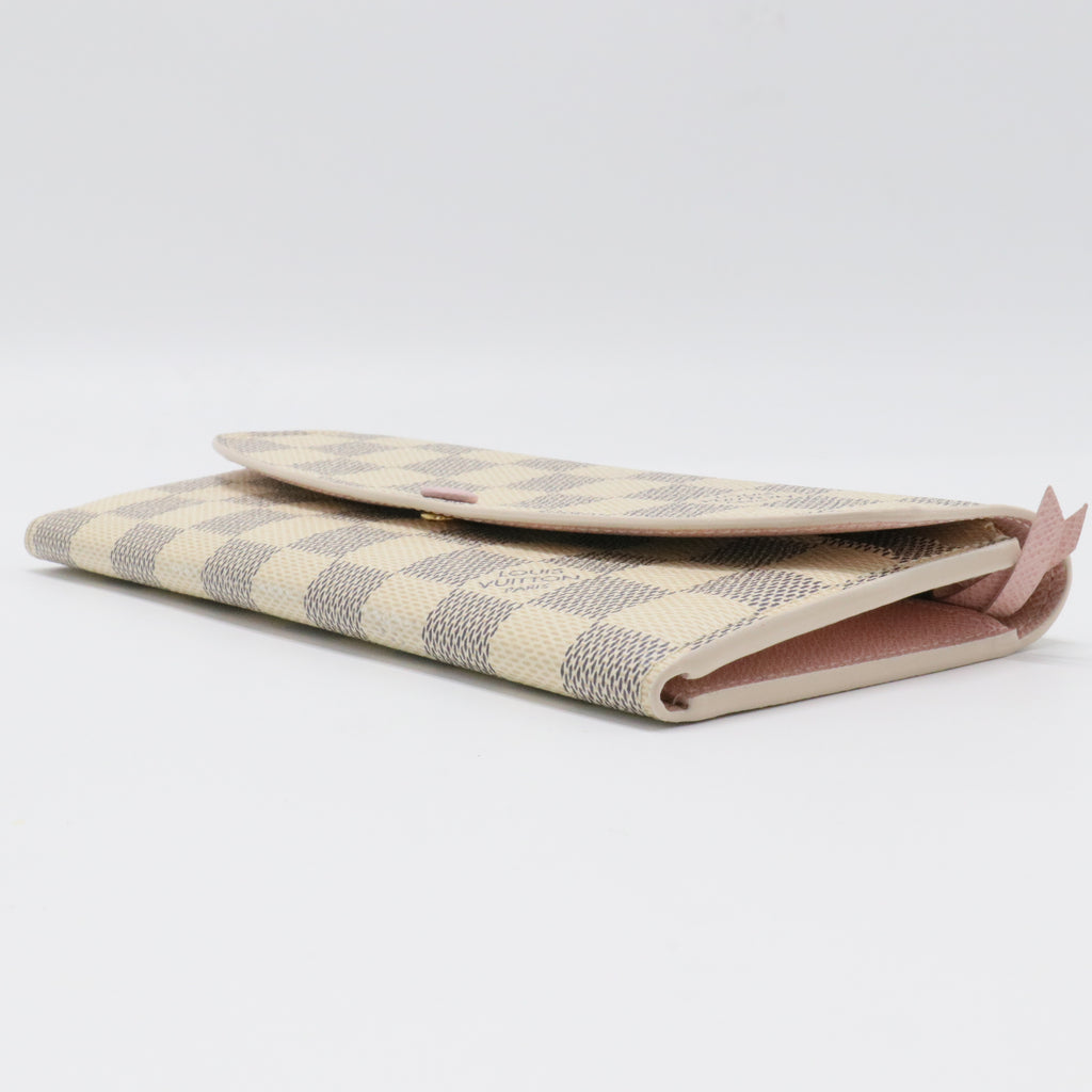 Louis Vuitton  Damier Azur Emilie Wallet Rose Ballerine