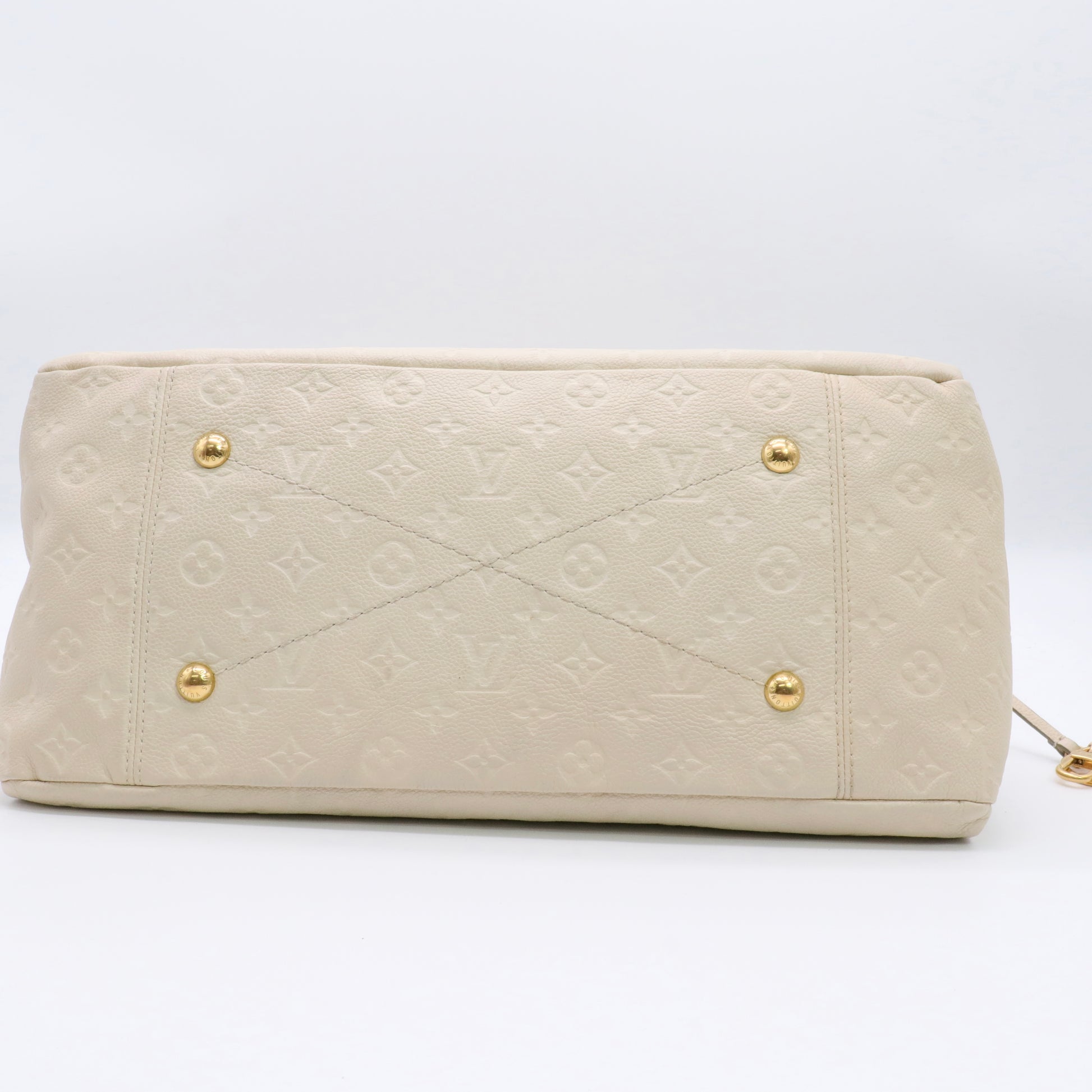 Artsy MM Handbag Monogram Leather Neige Women LV twins