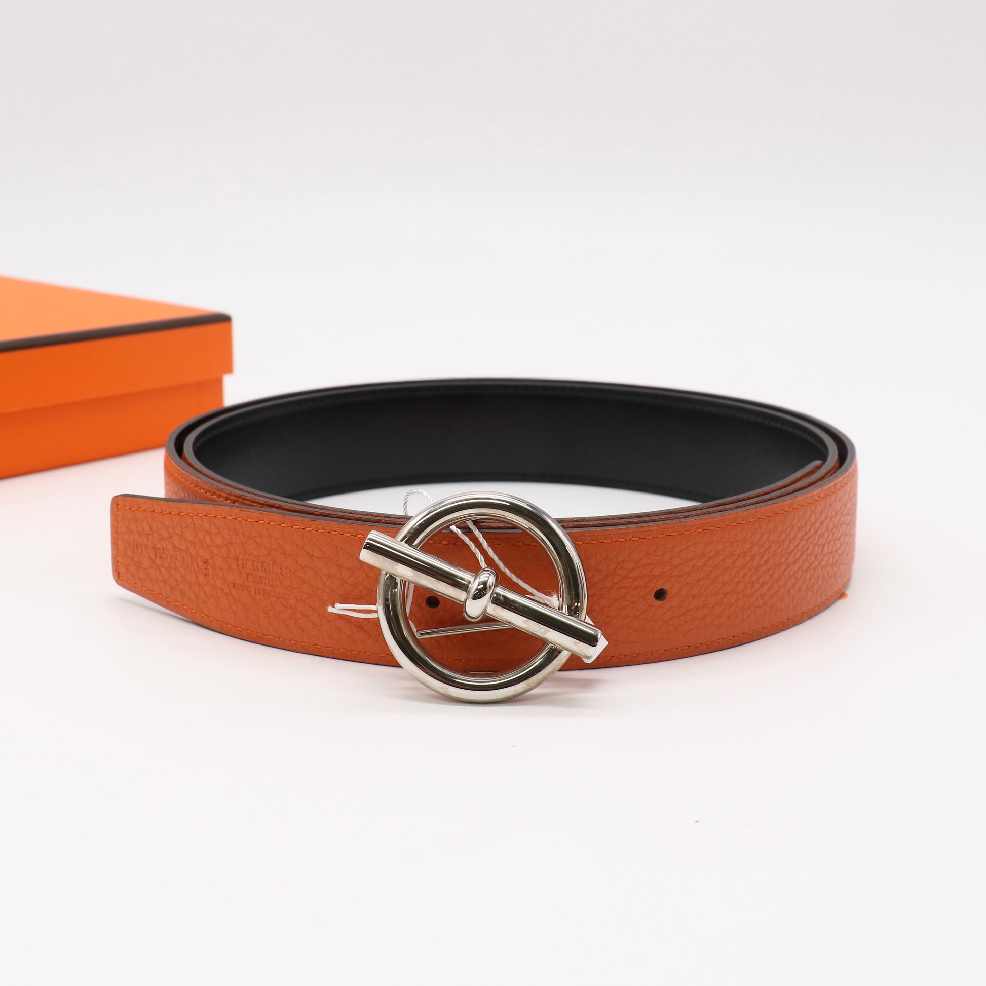 Hermes Glenan Belt Buckle Leather Strap Twins LDZ504