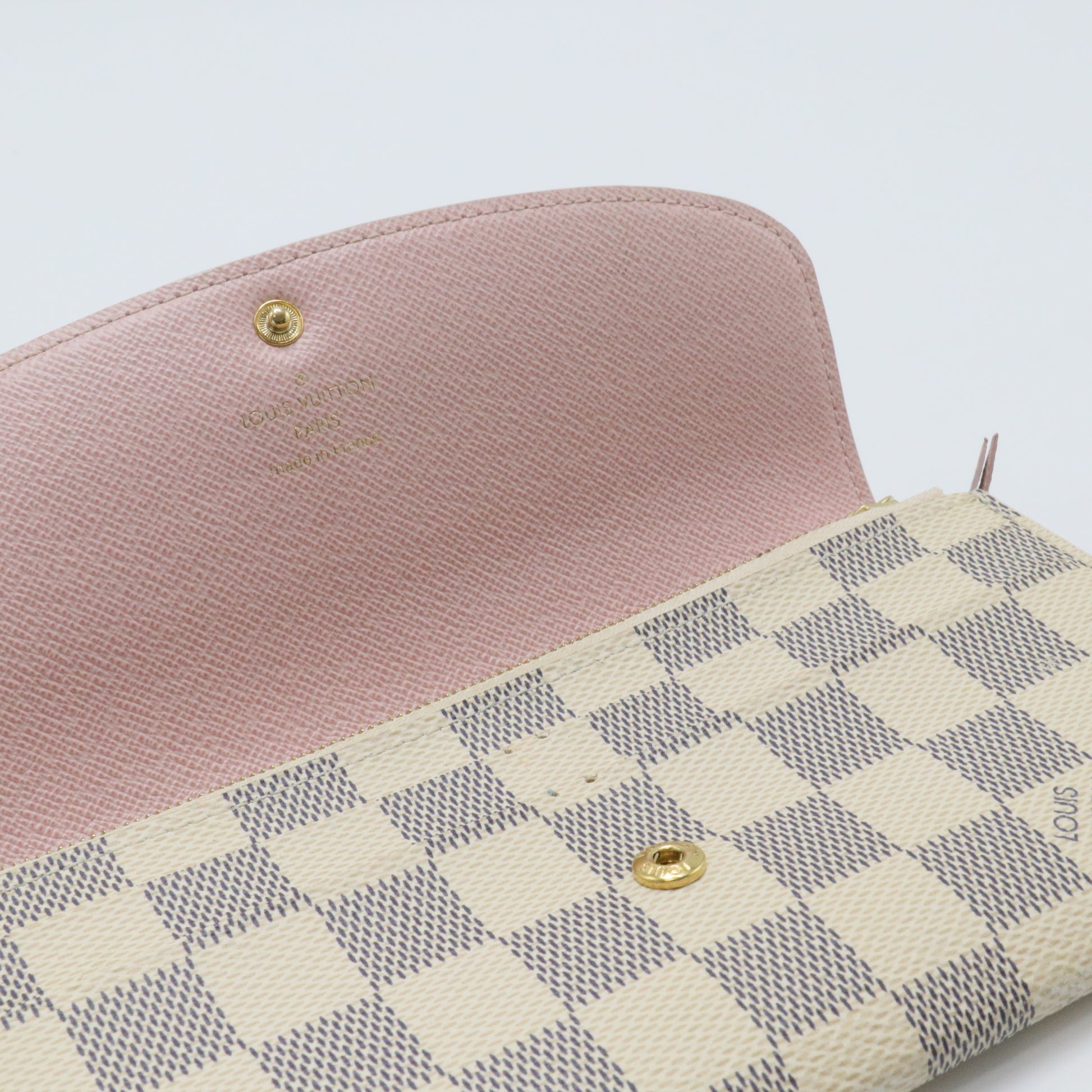 Louis Vuitton  Damier Azur Emilie Wallet Rose Ballerine