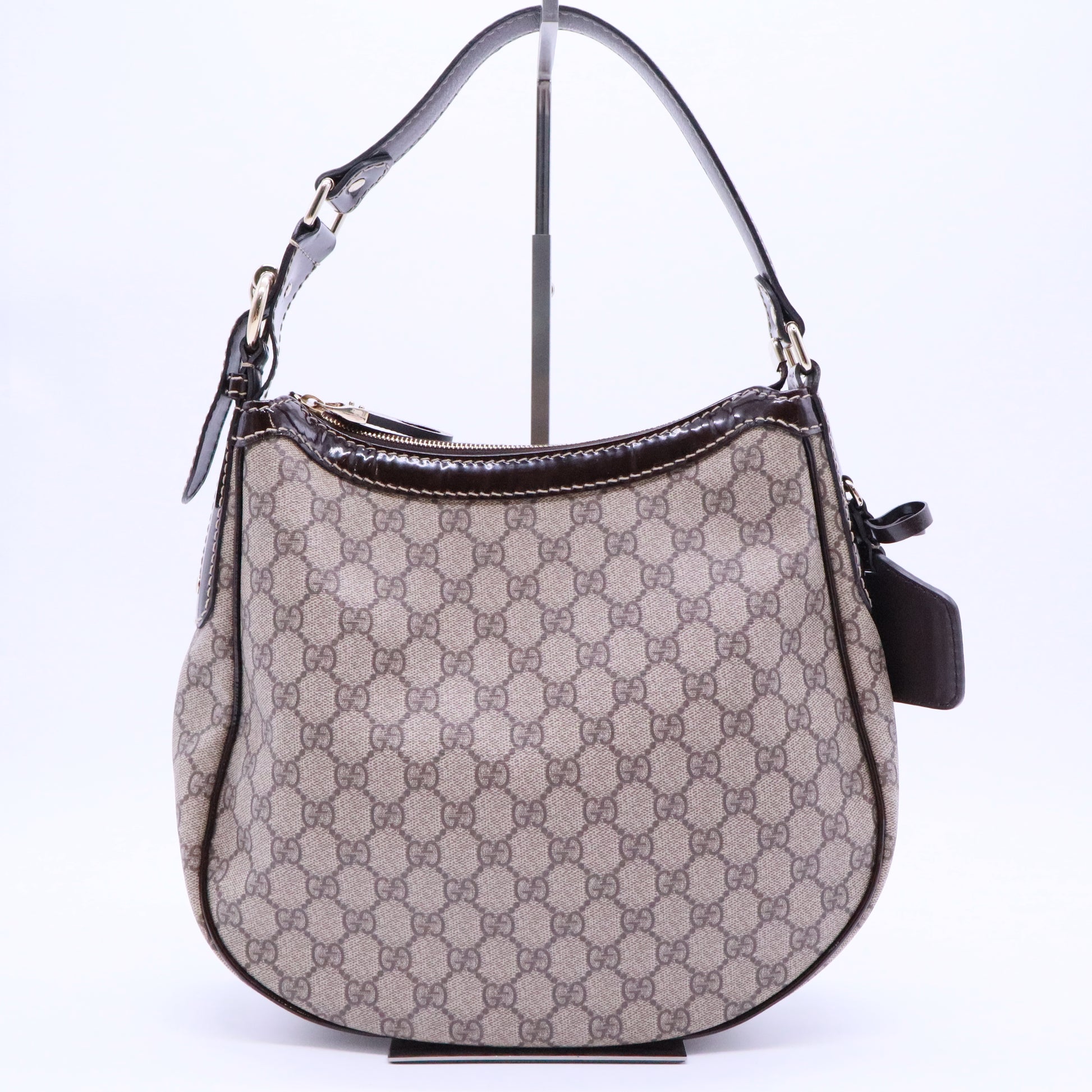 Ophidia small shoulder bag in beige and brown