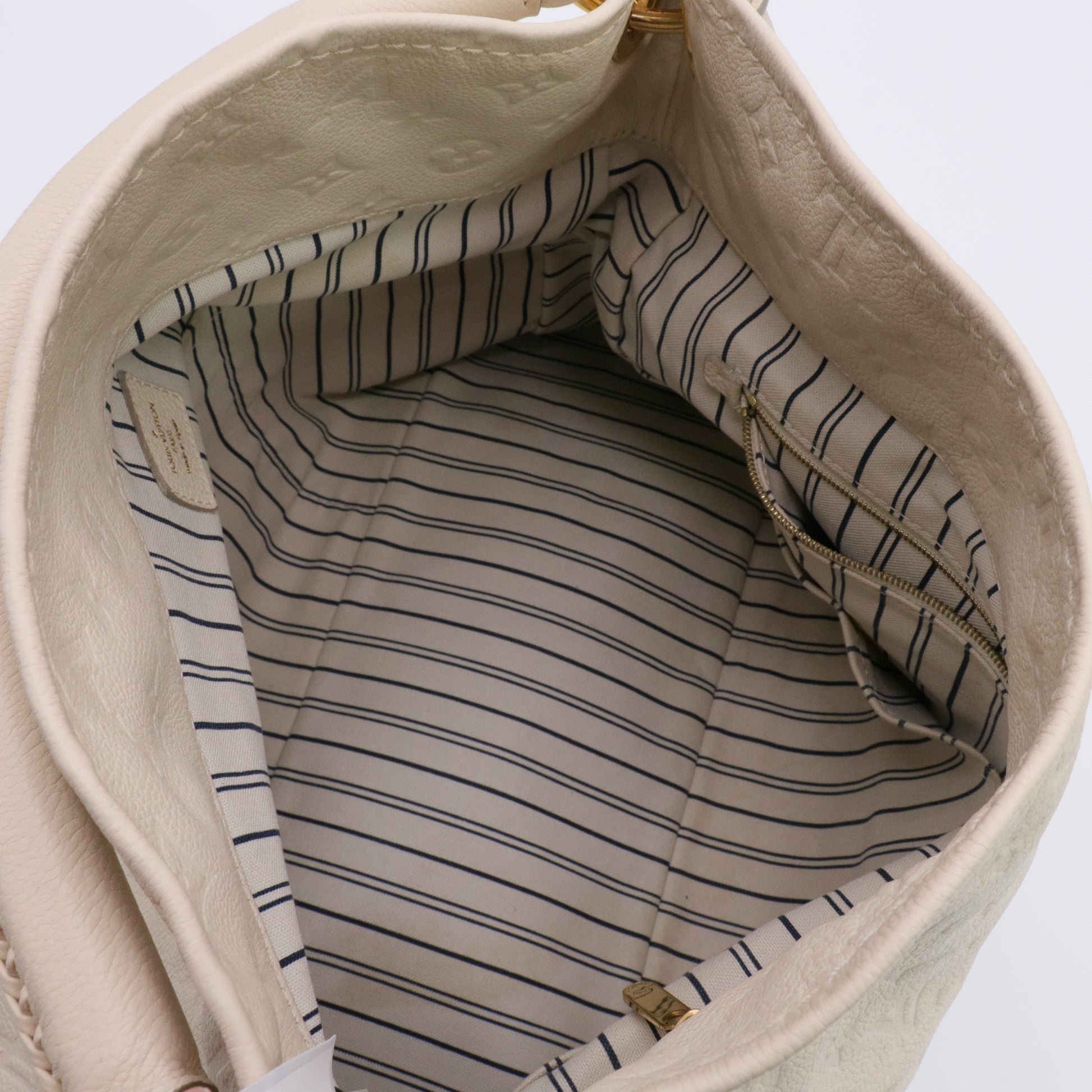 Artsy MM Handbag Monogram Leather Neige Women LV twins