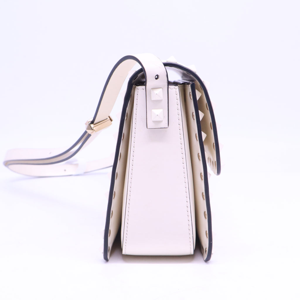 Valentino Rockstud White Leather Shoulder Bags B21198