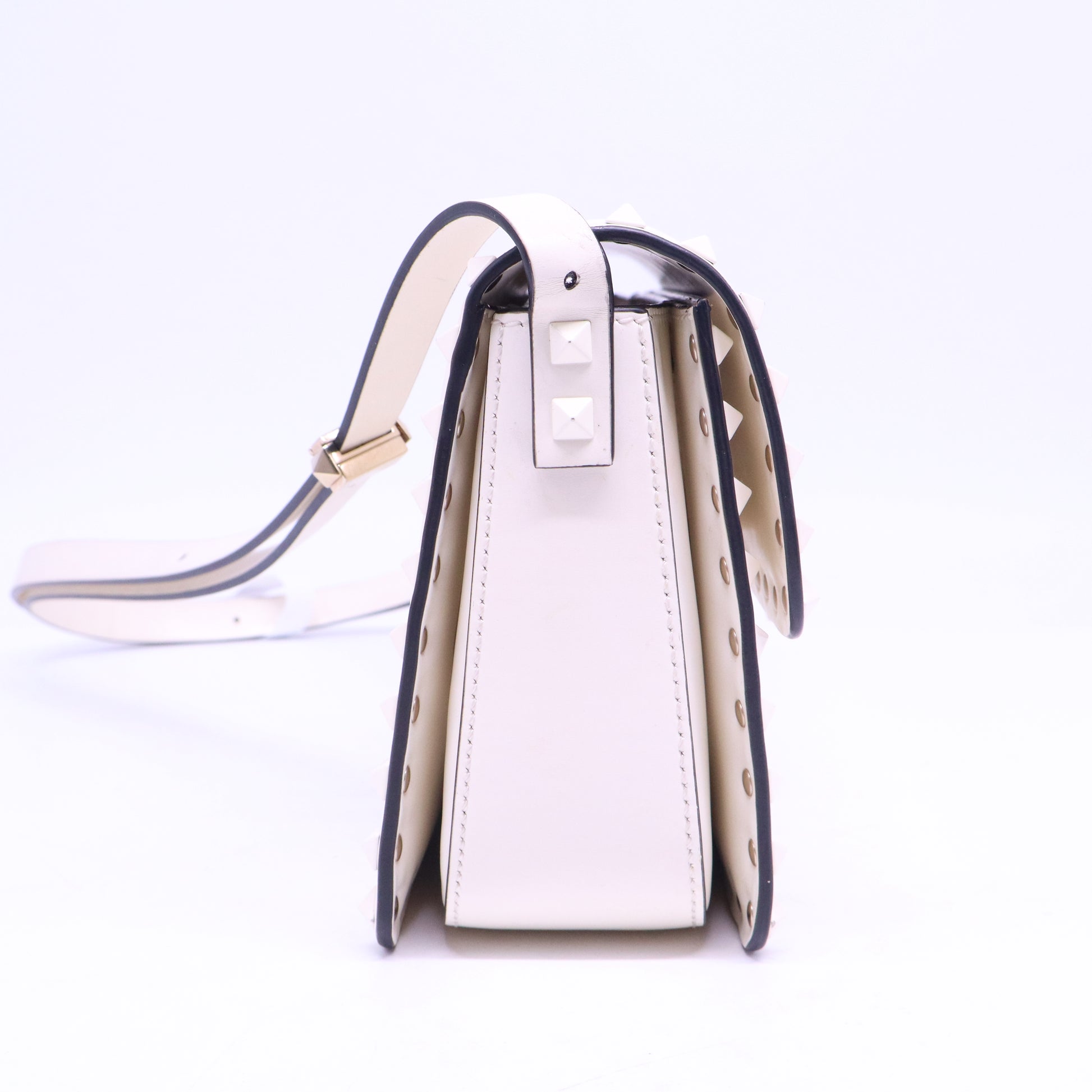 Valentino Rockstud White Leather Shoulder Bags B21198