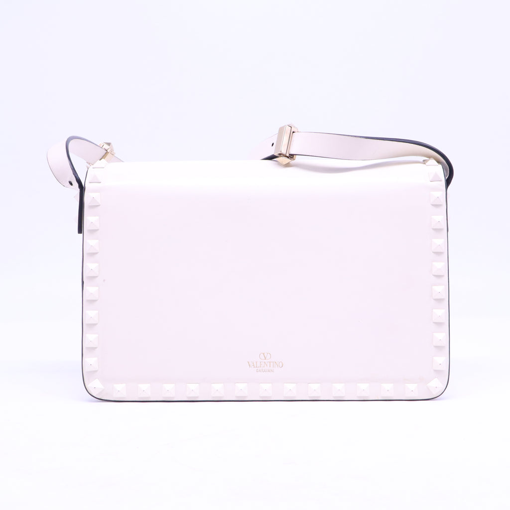 Valentino Rockstud White Leather Shoulder Bags B21198