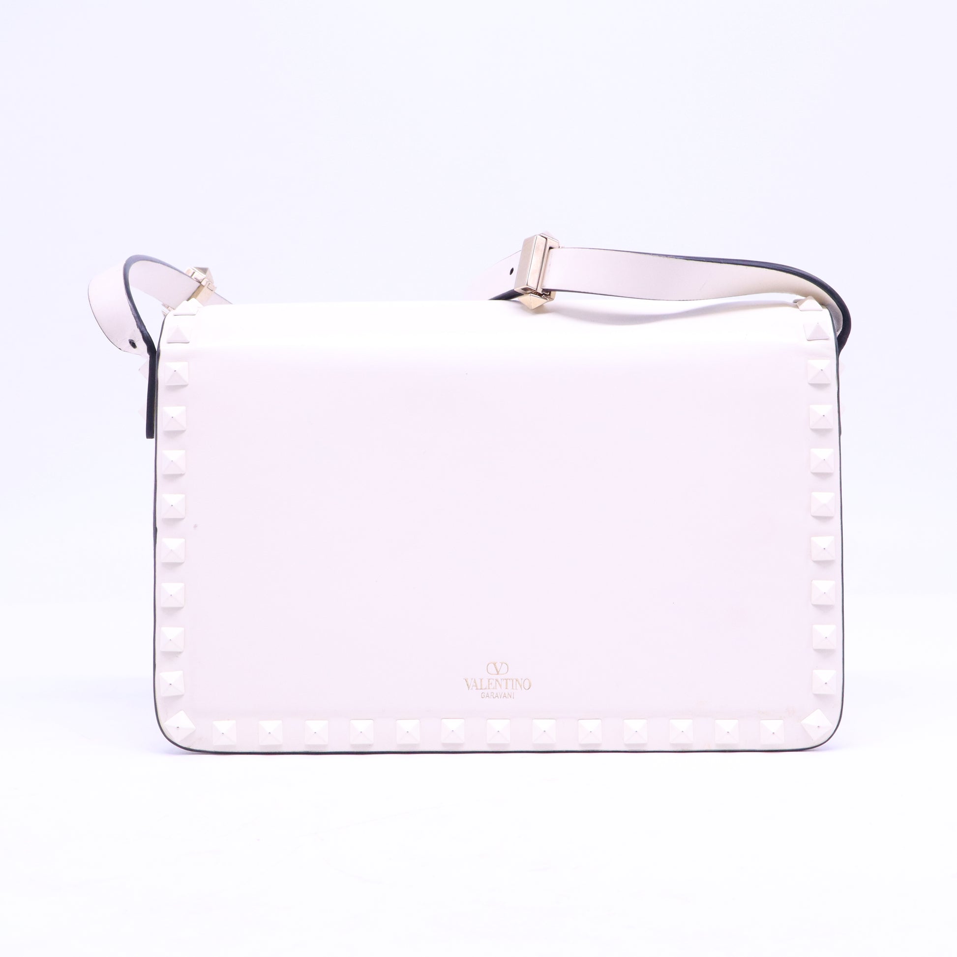 Valentino Rockstud White Leather Shoulder Bags B21198