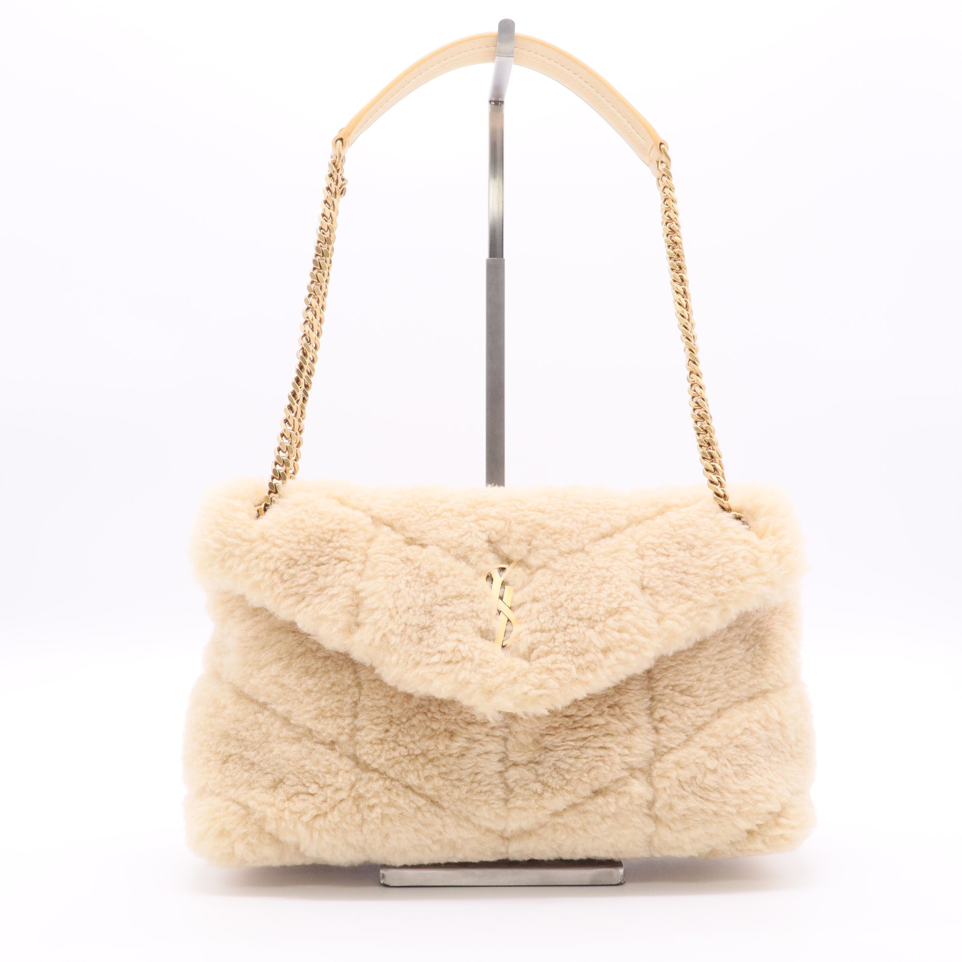 Saint Laurent Small Monogram Shearling Puffer Bag Twins