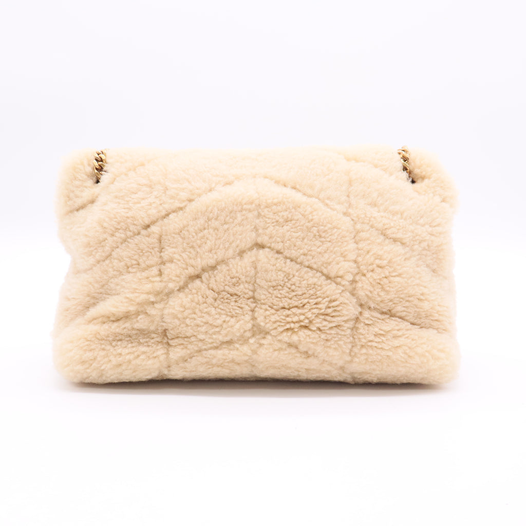 Saint Laurent Small Monogram Shearling Puffer Bag Twins
