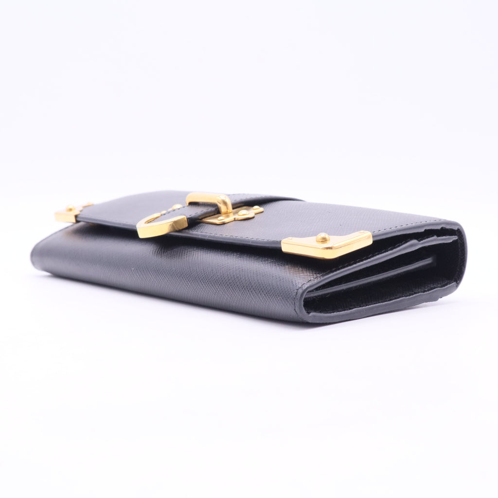 Saffiano Metal Leather Continental Wallet