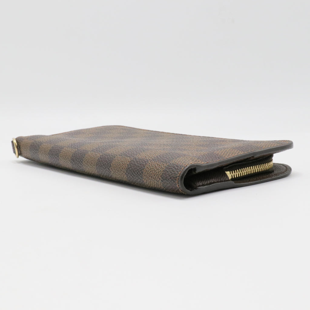 Damier Ebene Pattern Coated Canvas Zippy Wallet