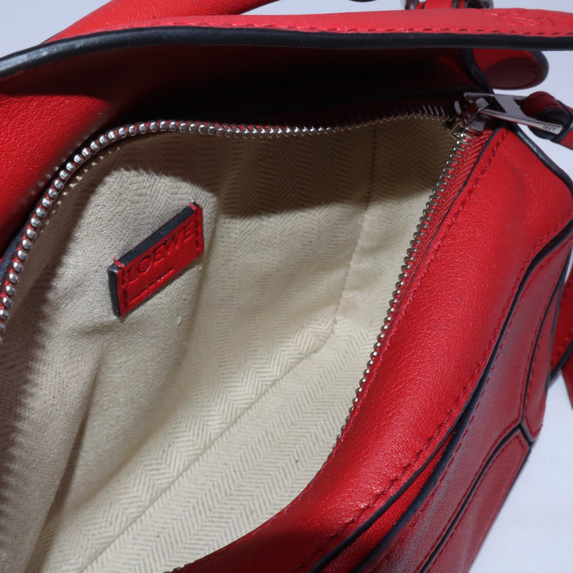 Calfskin Mini Puzzle Bag Pomodoro B20716