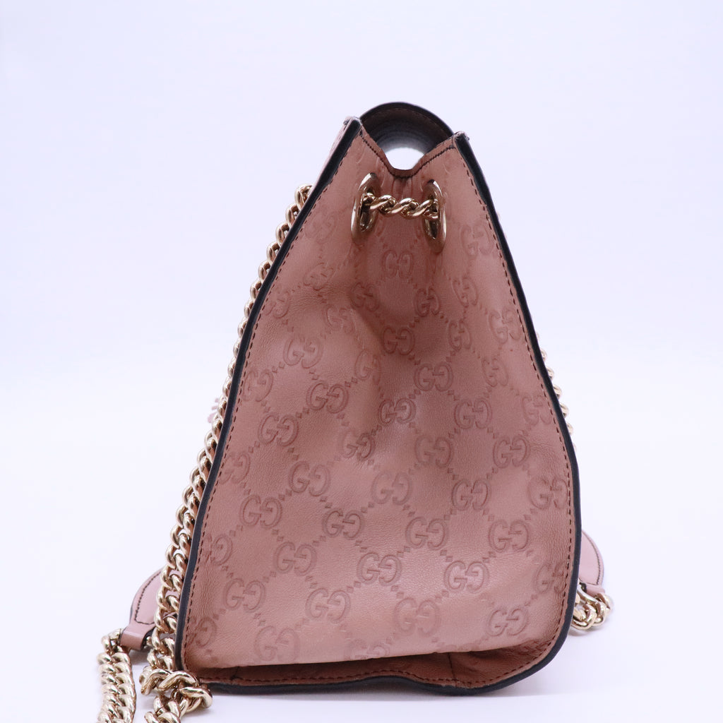 Emily Chain Flap Shoulder Bag Guccissima Leather Large