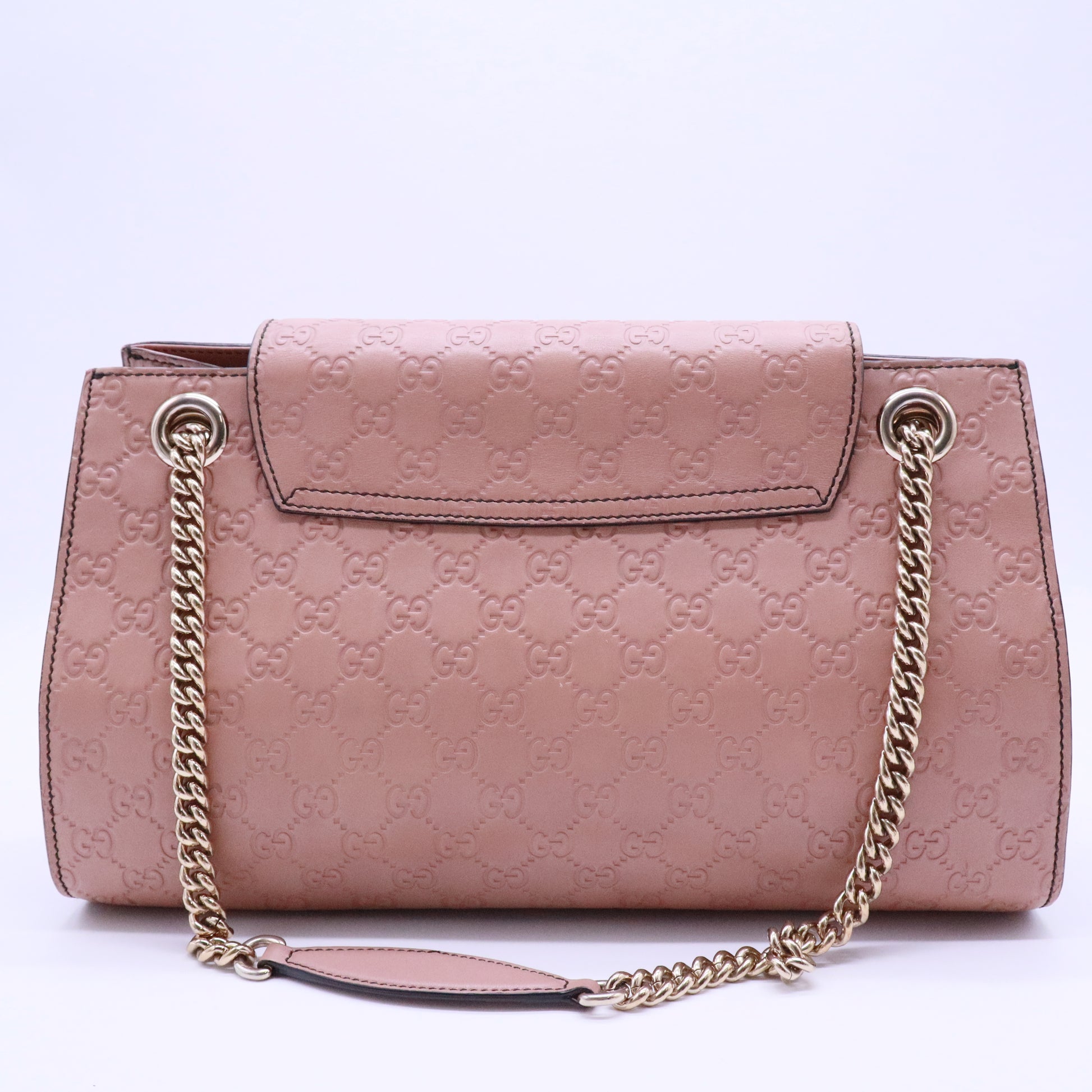 Emily Chain Flap Shoulder Bag Guccissima Leather Large