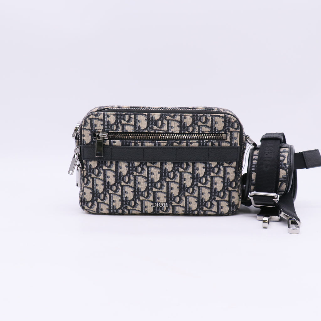 Dior Safari Bag with Strap in Beige and Black Dior Oblique Jacquard twins LDZ997