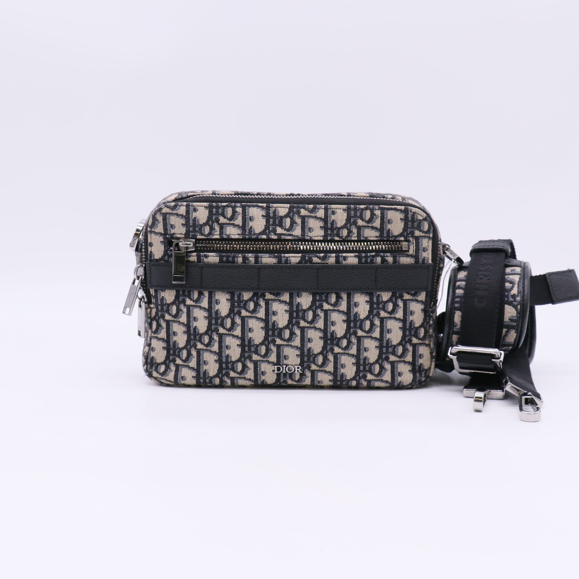 Dior Safari Bag with Strap in Beige and Black Dior Oblique Jacquard twins LDZ997