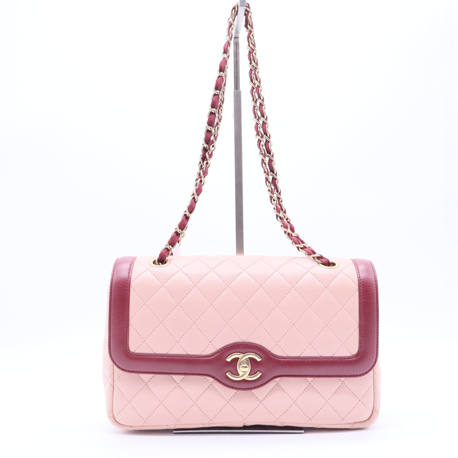 Pink Medium Lambskin Two Tone Day Flap B20258