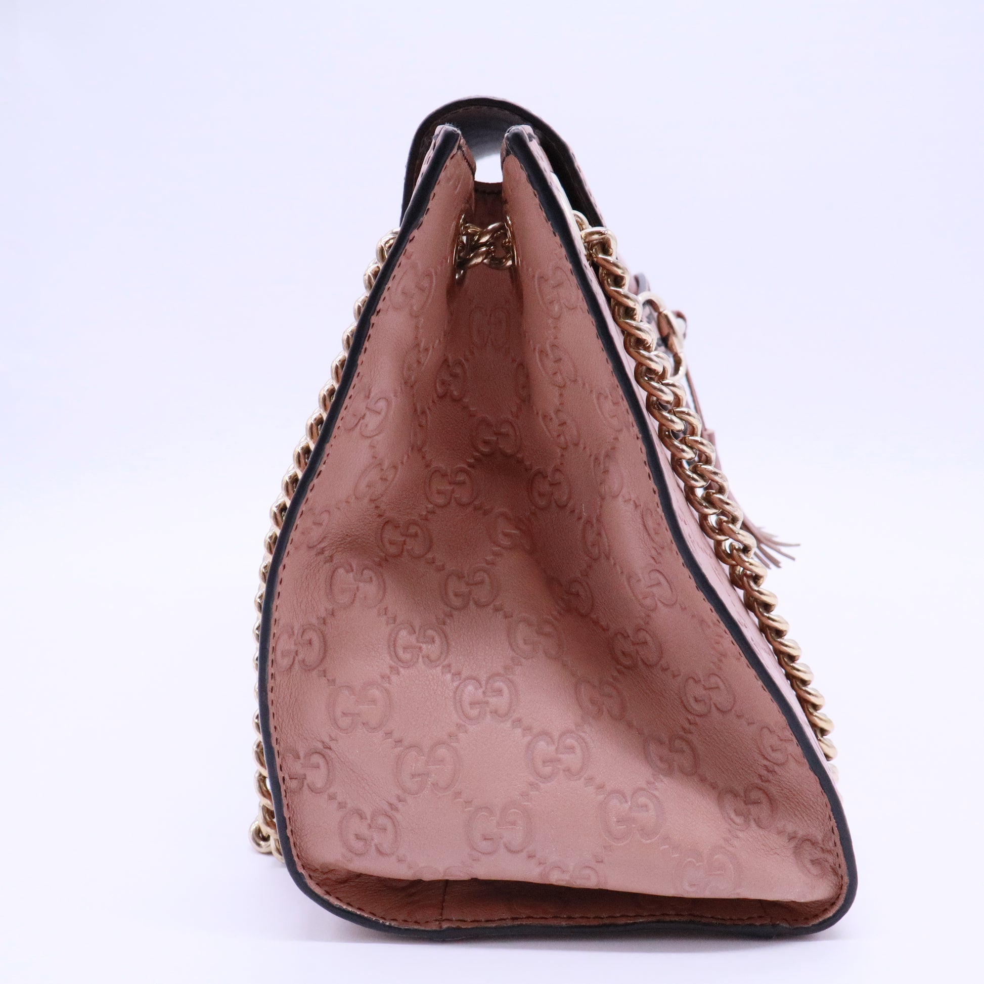 Emily Chain Flap Shoulder Bag Guccissima Leather Large