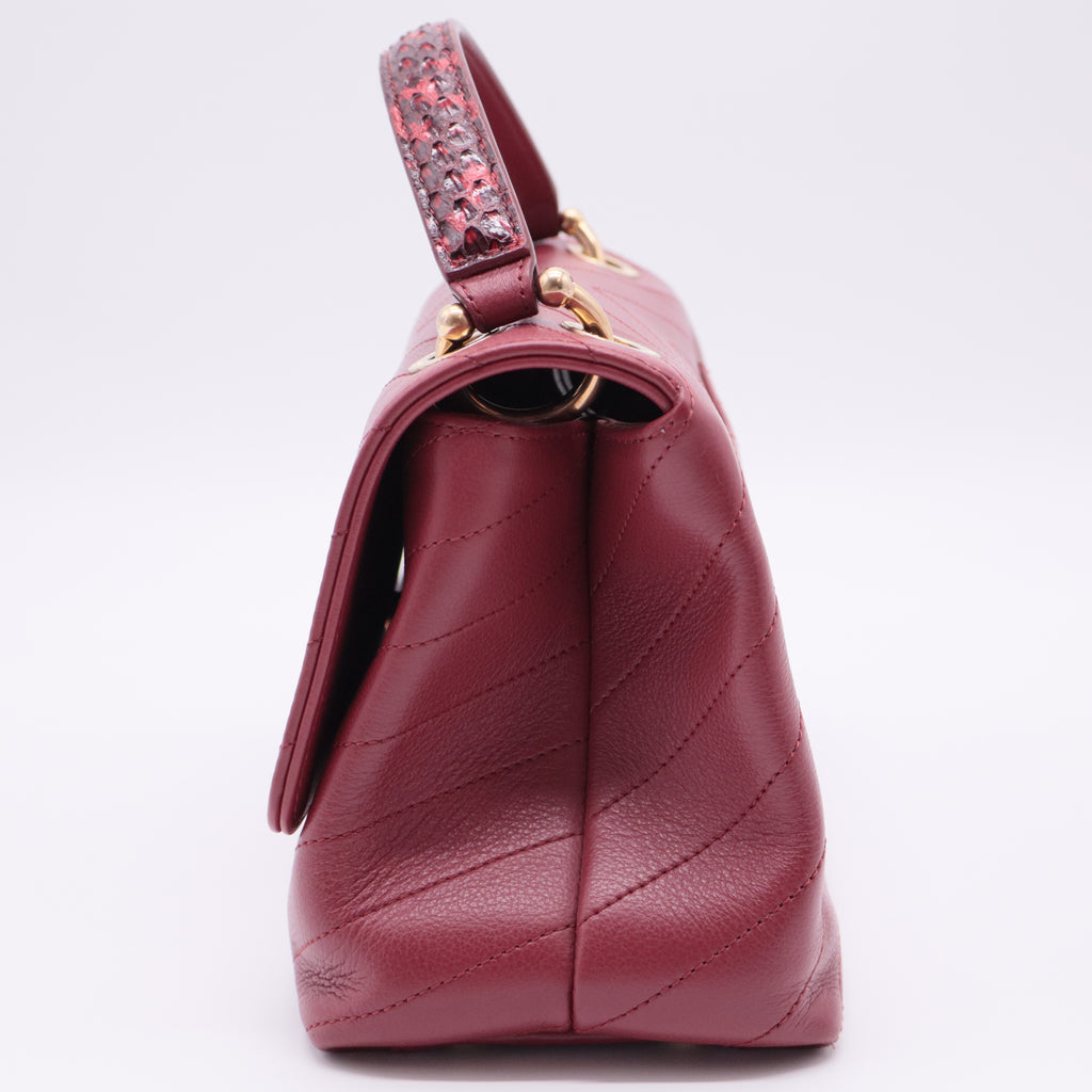 Chevron Chic Top Handle Bag Chevron Calfskin